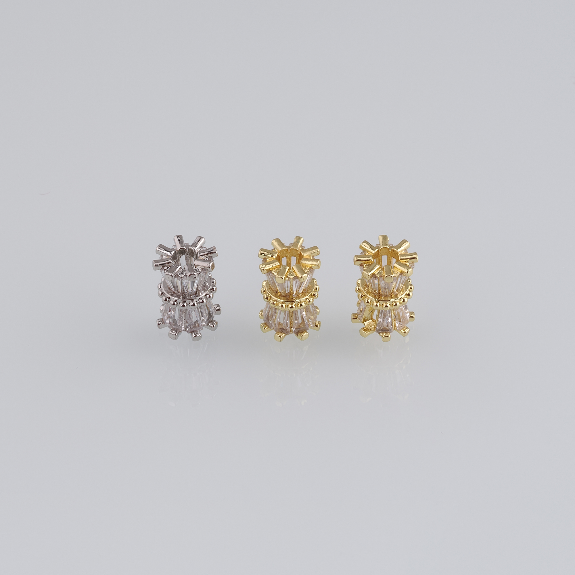 10pcs 18K Gold Filled Barrel Spacer Beads,CZ Micro Pave Barrel Beads for Bracelet Jewelry Necklace Making Supply