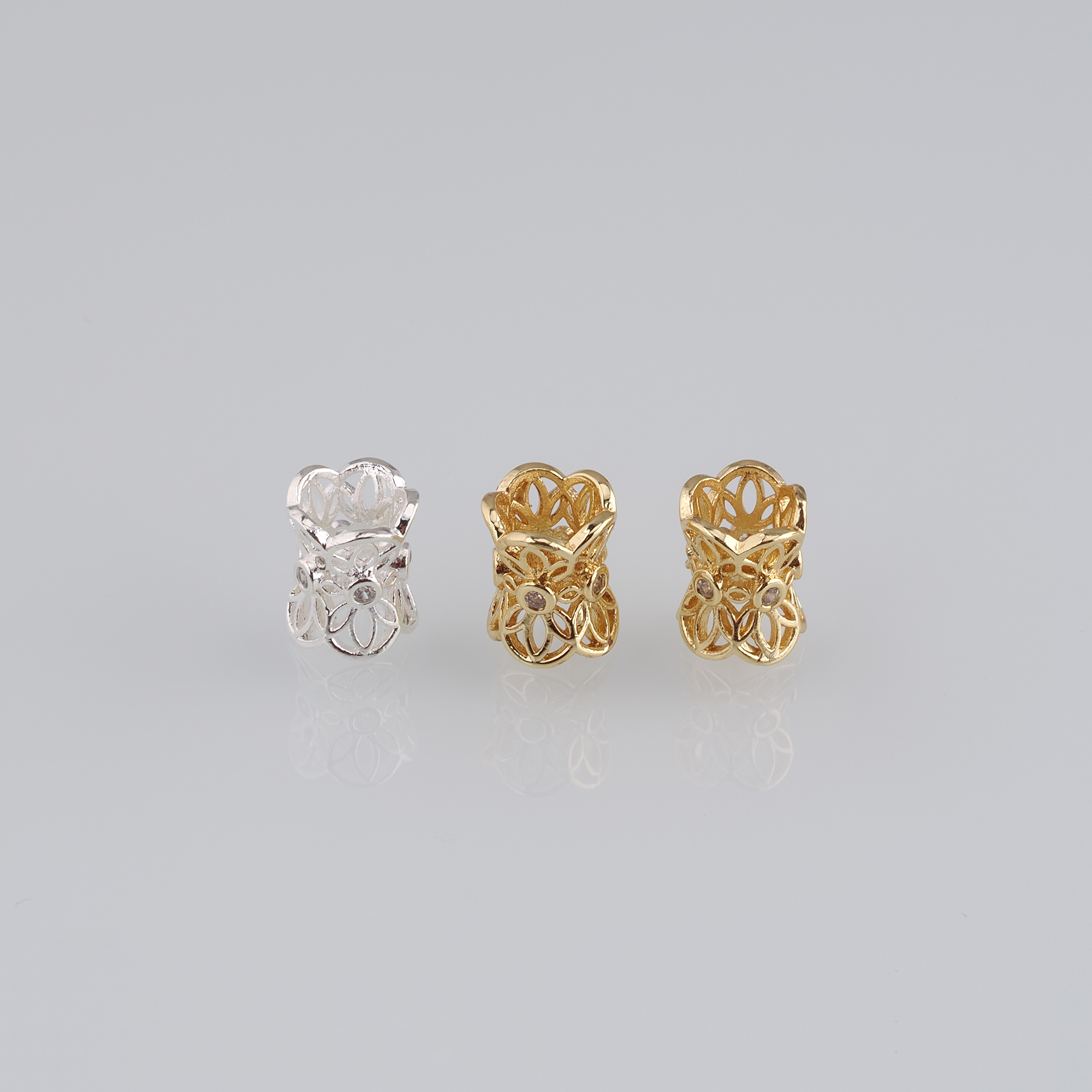 10pcs 18K Gold Filled Barrel Spacer Beads,CZ Micro Pave Barrel Beads for Bracelet Jewelry Necklace Making Supply