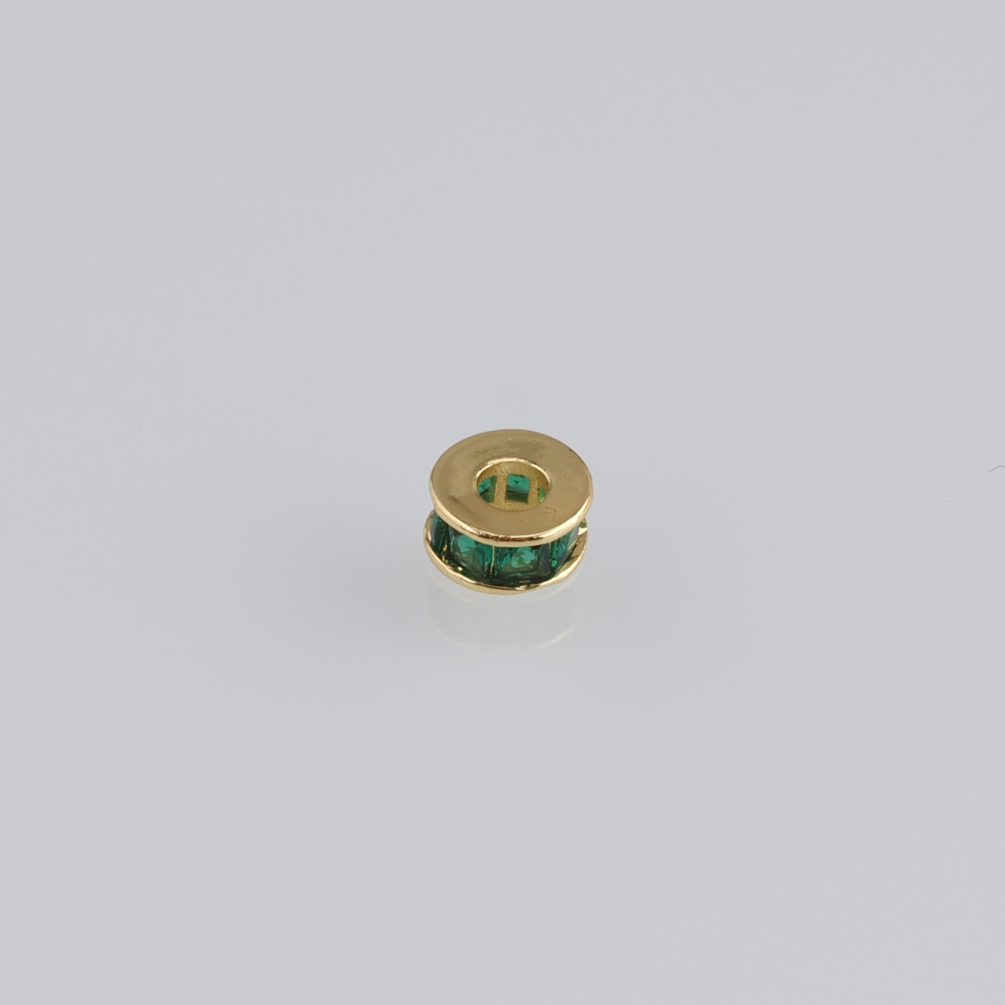 20Pcs 18K Gold Filled Round Flat Spacer Beads,CZ Micro Pave Round Spacer Beads,DIY Jewelry Making Supply