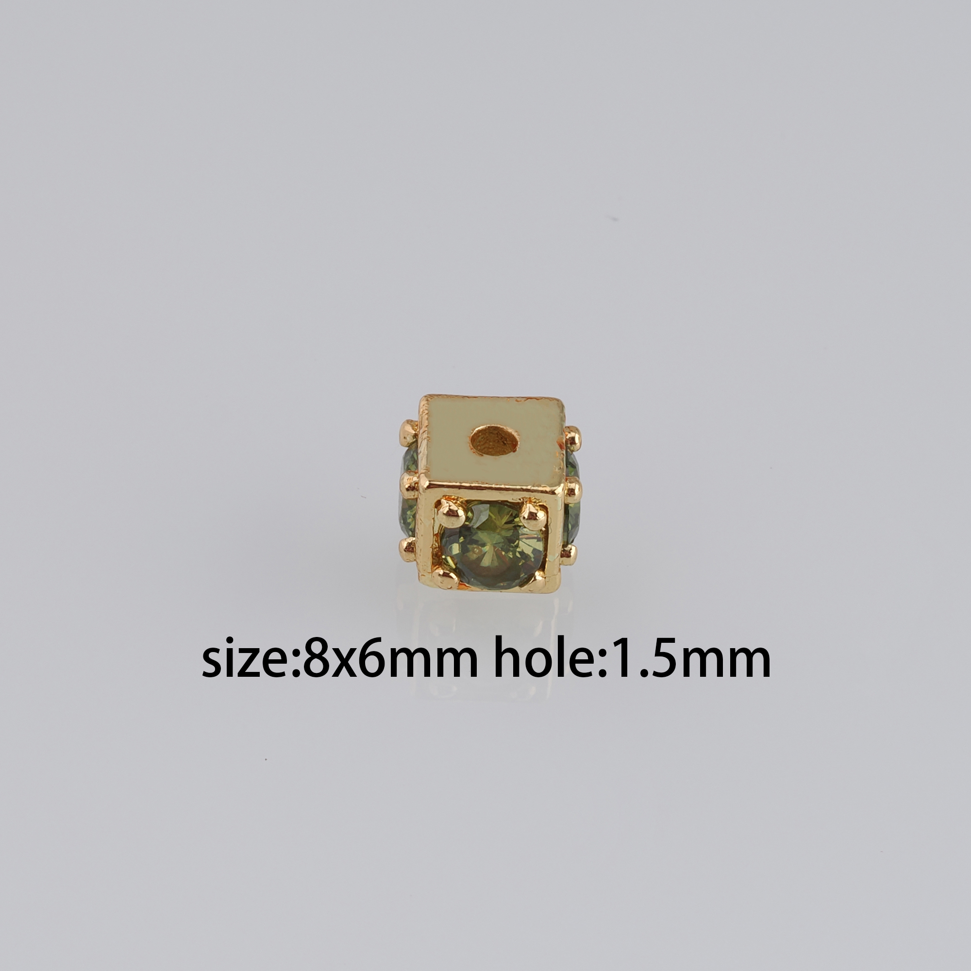 10Pcs 18K Gold Filled Square Spacer Beads,CZ Micro Pave Cube Spacer Beads,DIY Jewelry Making Supply
