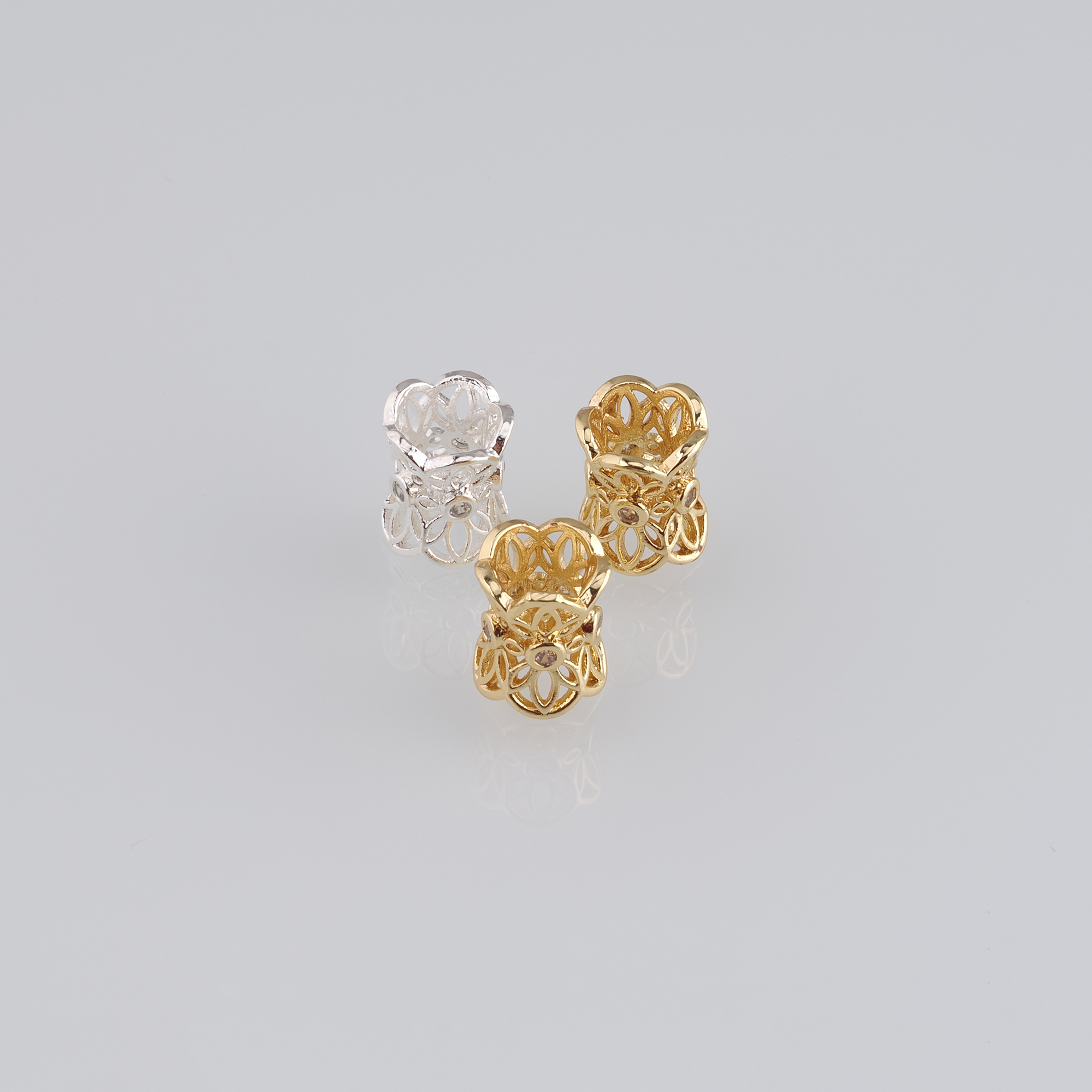 10pcs 18K Gold Filled Barrel Spacer Beads,CZ Micro Pave Barrel Beads for Bracelet Jewelry Necklace Making Supply
