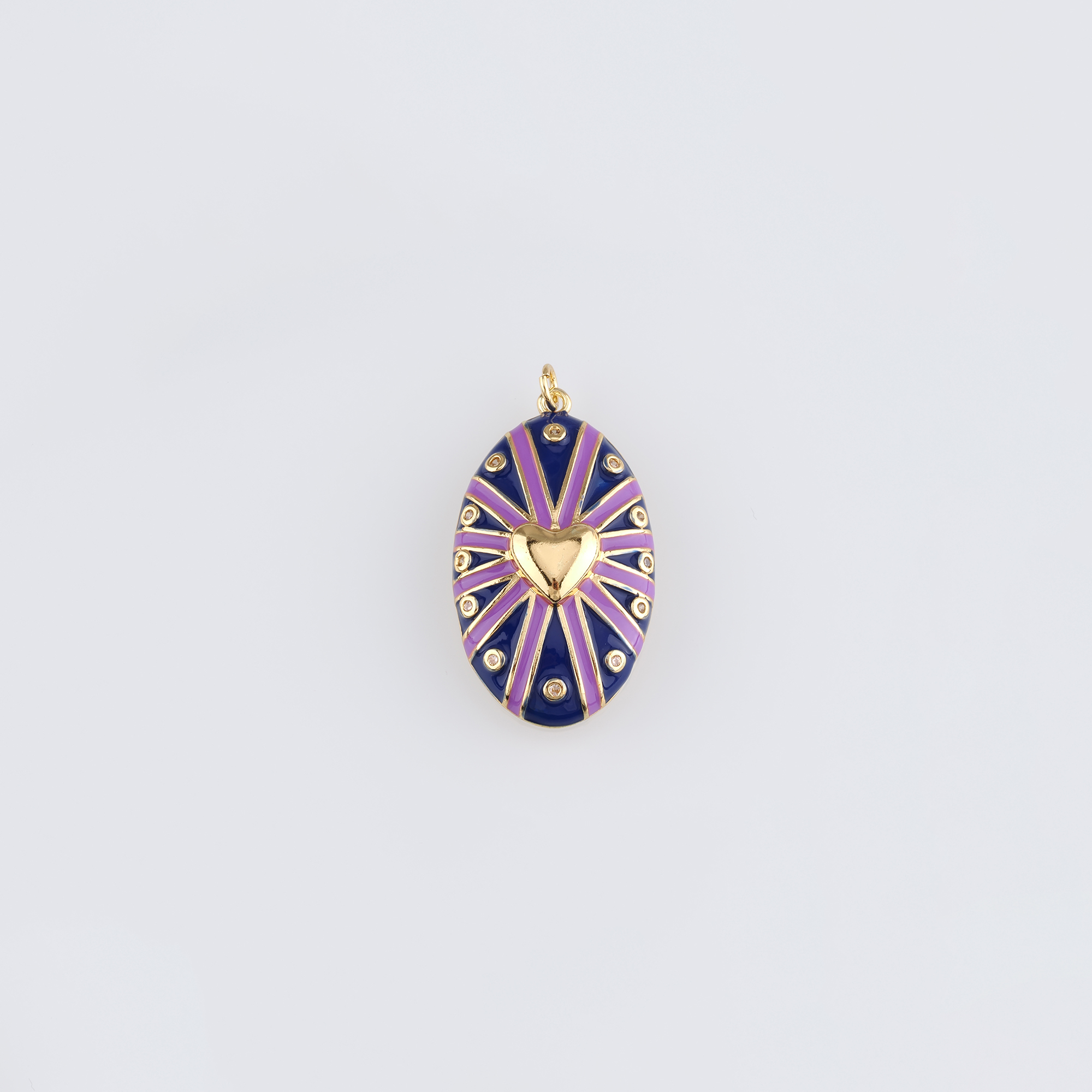 18K Gold Filled Heart Pendant,Enamel Heart Charm Earrings Necklace for DIY Jewelry Making Supply