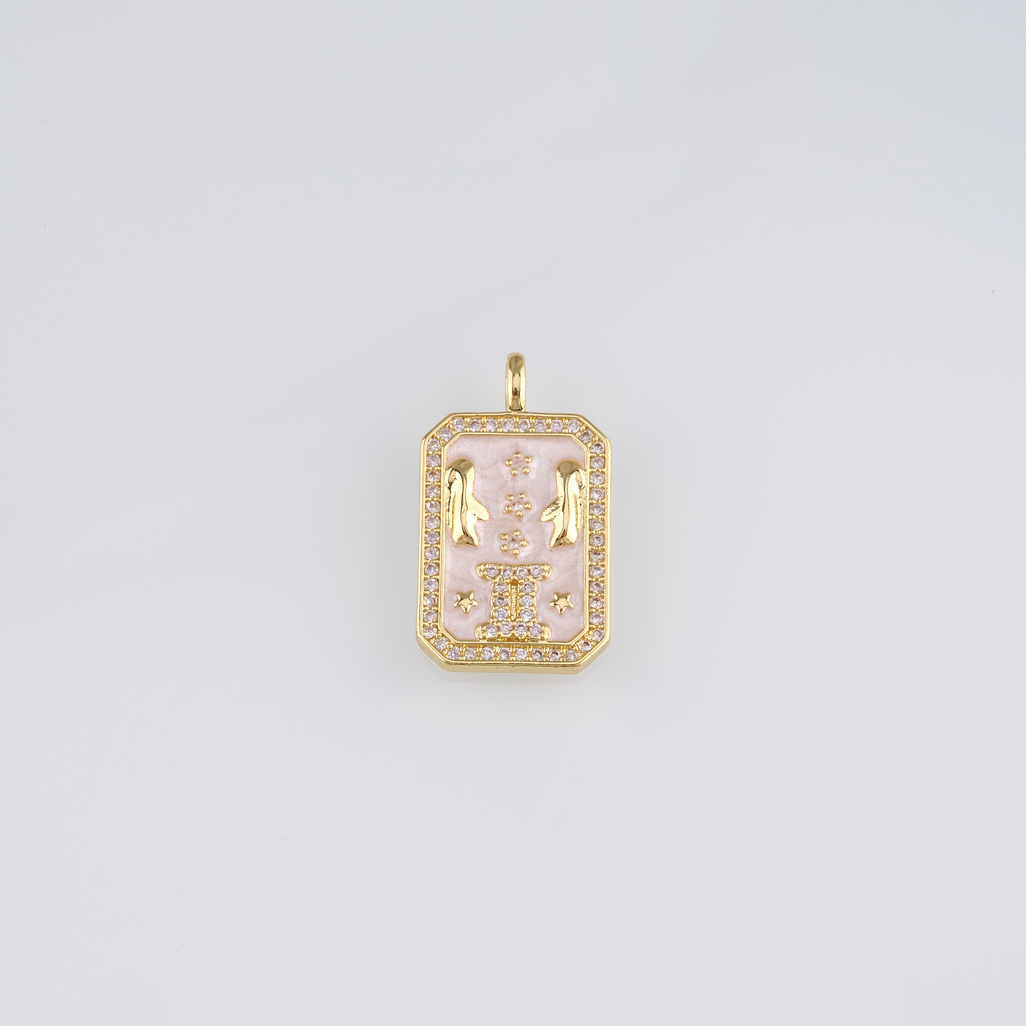 18K Gold Filled Zodiac Pendant,CZ Micro Pave Constellation Charm Earrings Necklace for DIY Jewelry Making Supply
