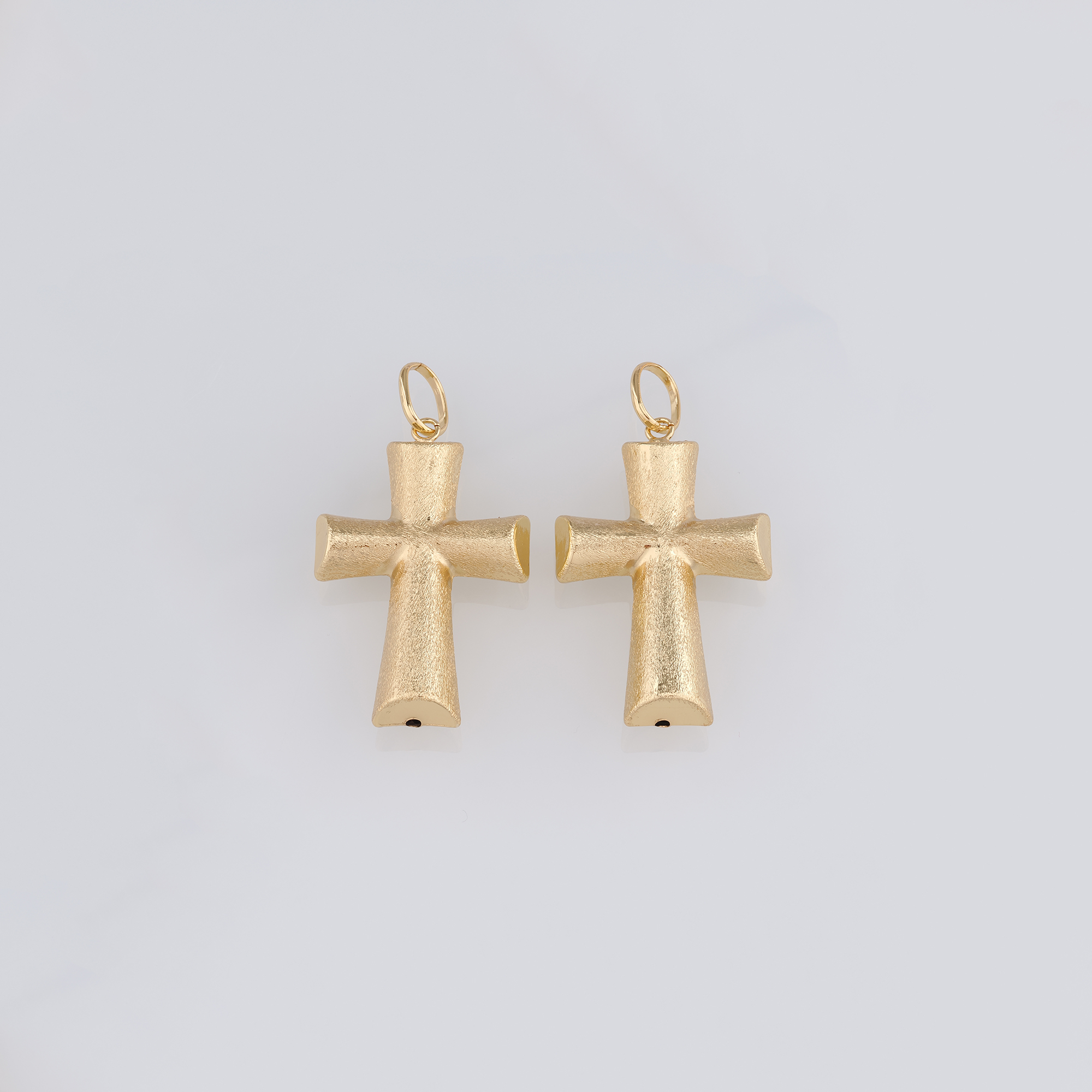 18K Gold Filled Cross Pendant,Religious Charm Earrings Necklace for DIY Jewelry Making Supply