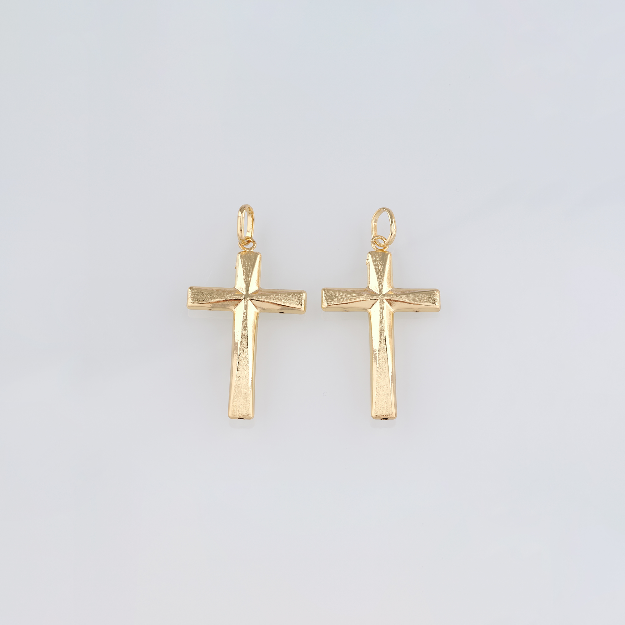 18K Gold Filled Cross Pendant,Religious Charm Earrings Necklace for DIY Jewelry Making Supply