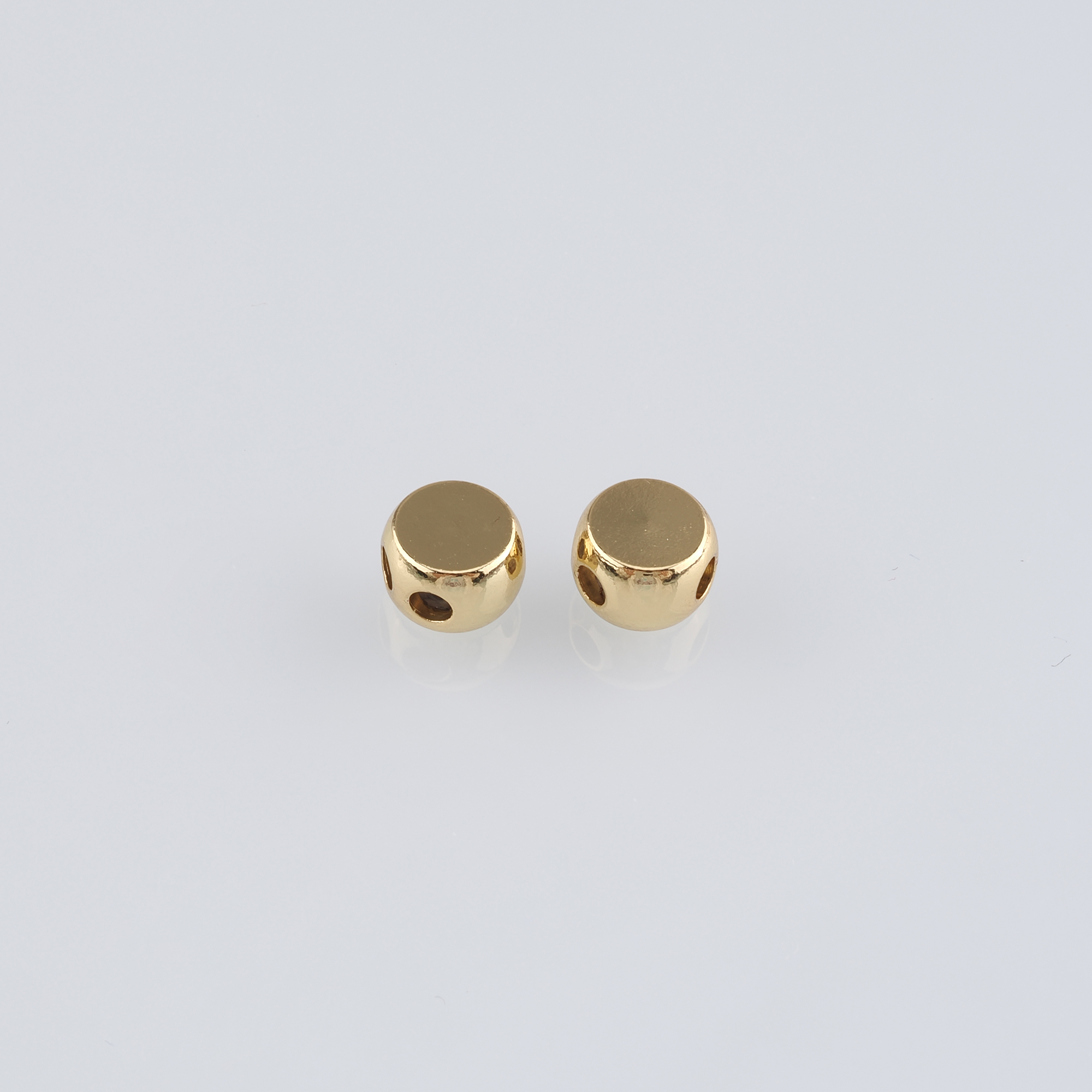 18K Gold Filled Sliding Bead With Silicone,Gold Double Hole Slider Beads,DIY Jewelry Making Supply