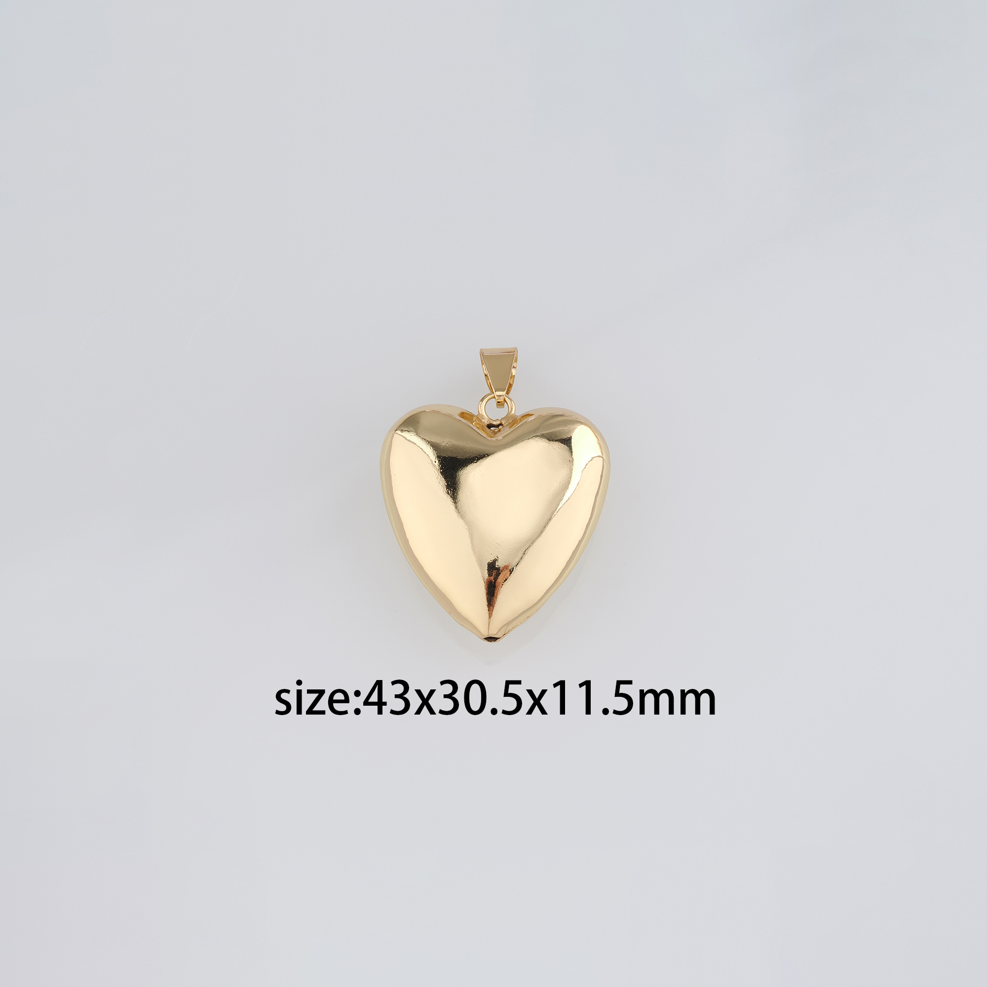 18K Gold Filled Heart Pendant,Dainty Heart Charm Earrings Necklace for DIY Jewelry Making Supply