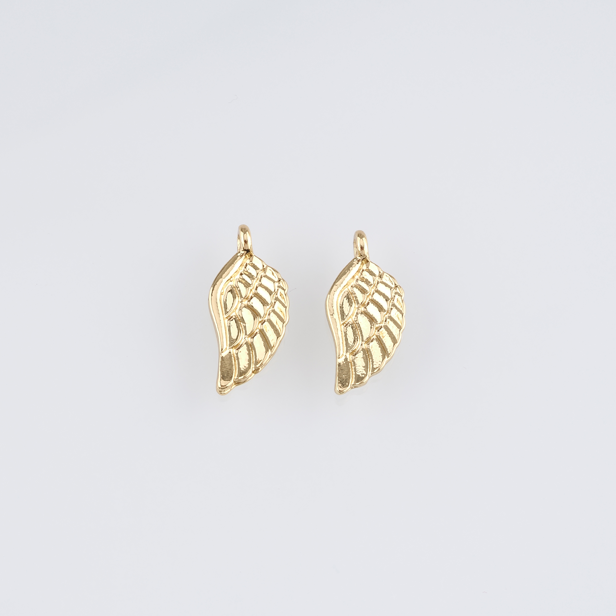 18K Gold Filled Wing Pendant,Dainty Wings Earrings Necklace for DIY Jewelry Making Supply