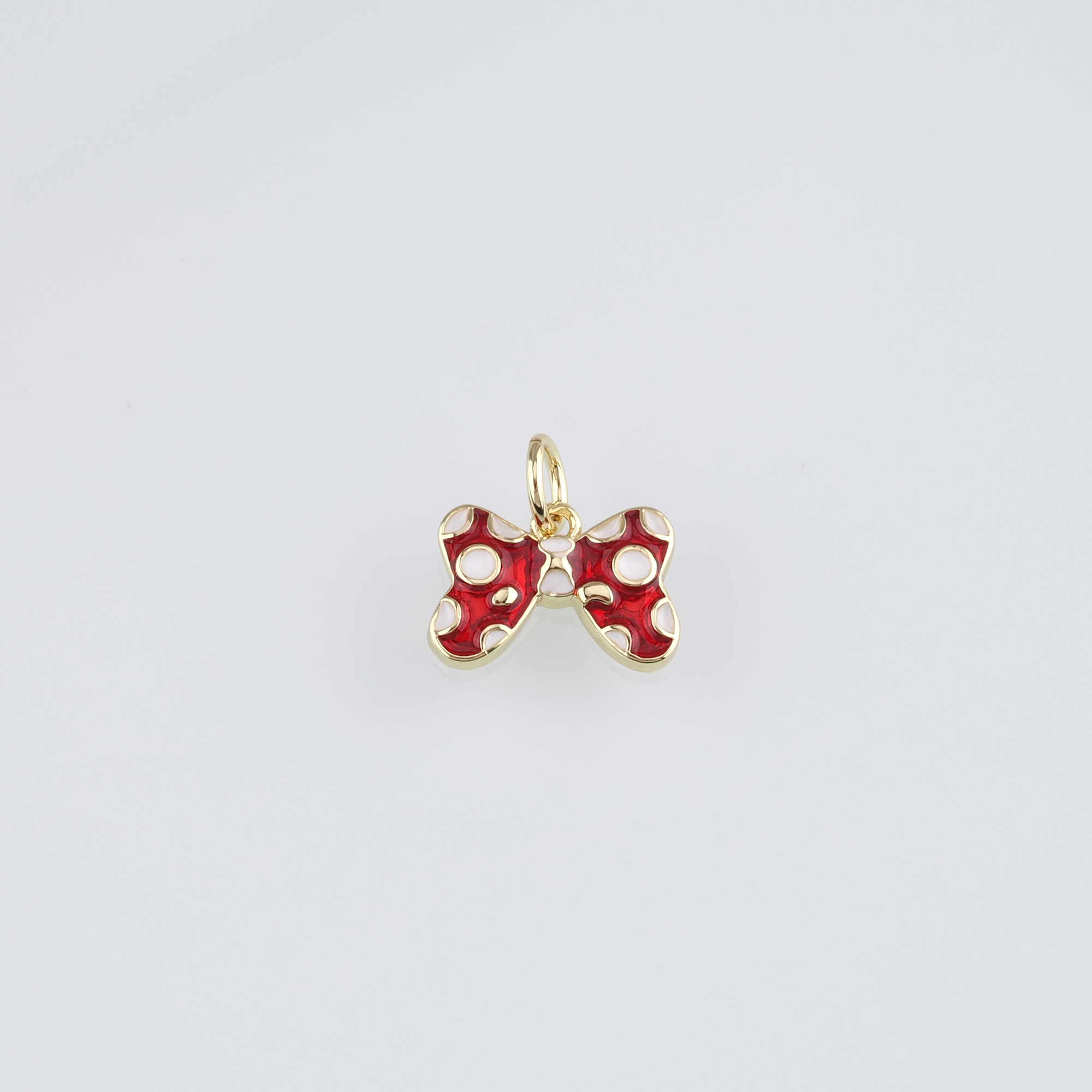 18K Gold Filled Bow Pendant,Enamel Bow Charm Earrings Necklace for DIY Jewelry Making Supply