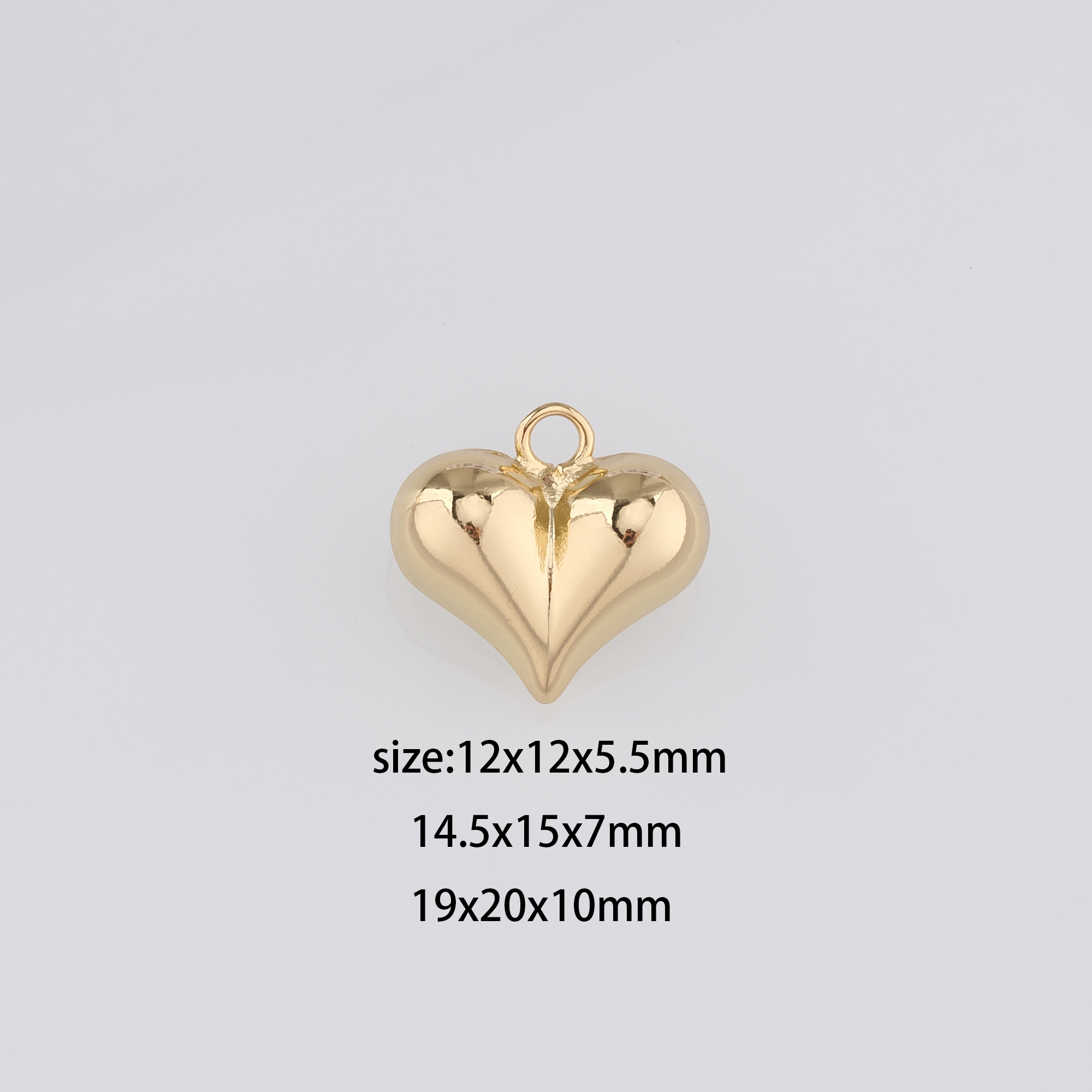 18K Gold Filled Heart Pendant,Dainty Heart Charm Earrings Necklace for DIY Jewelry Making Supply