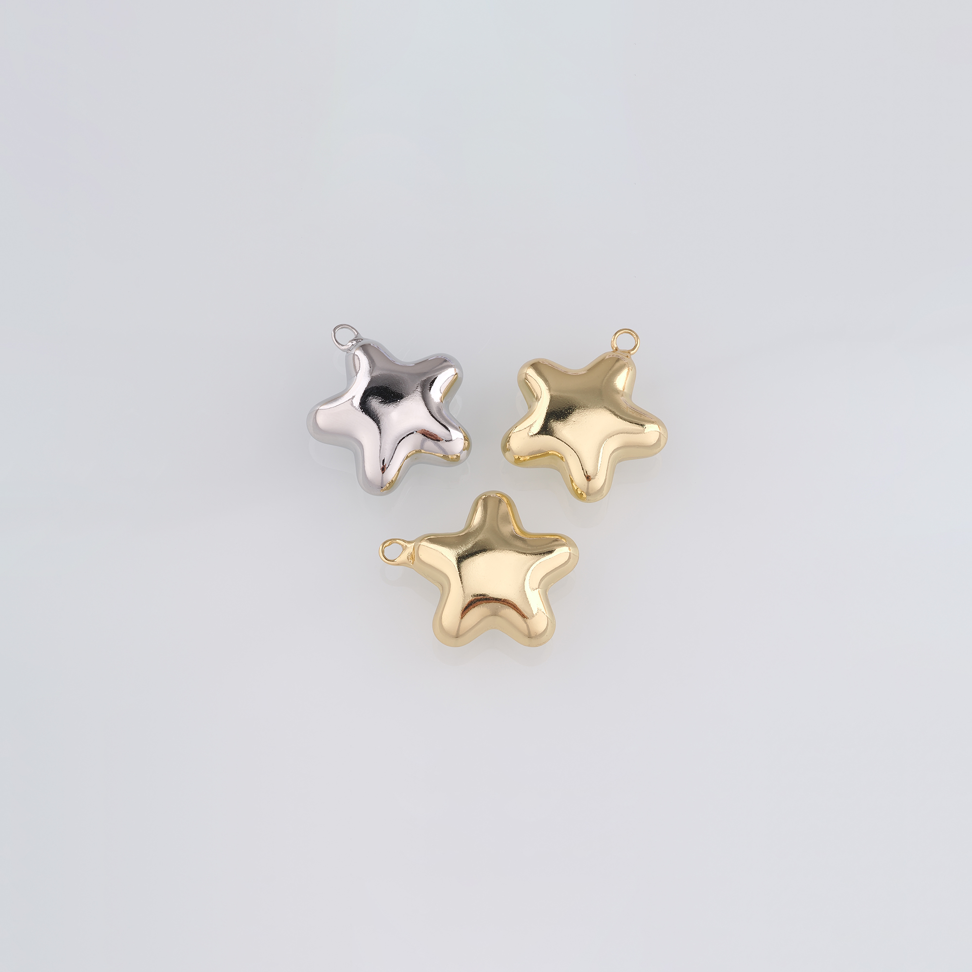 18K Gold Filled Star Pendant,Celestial Charm Earrings Necklace for DIY Jewelry Making Supply