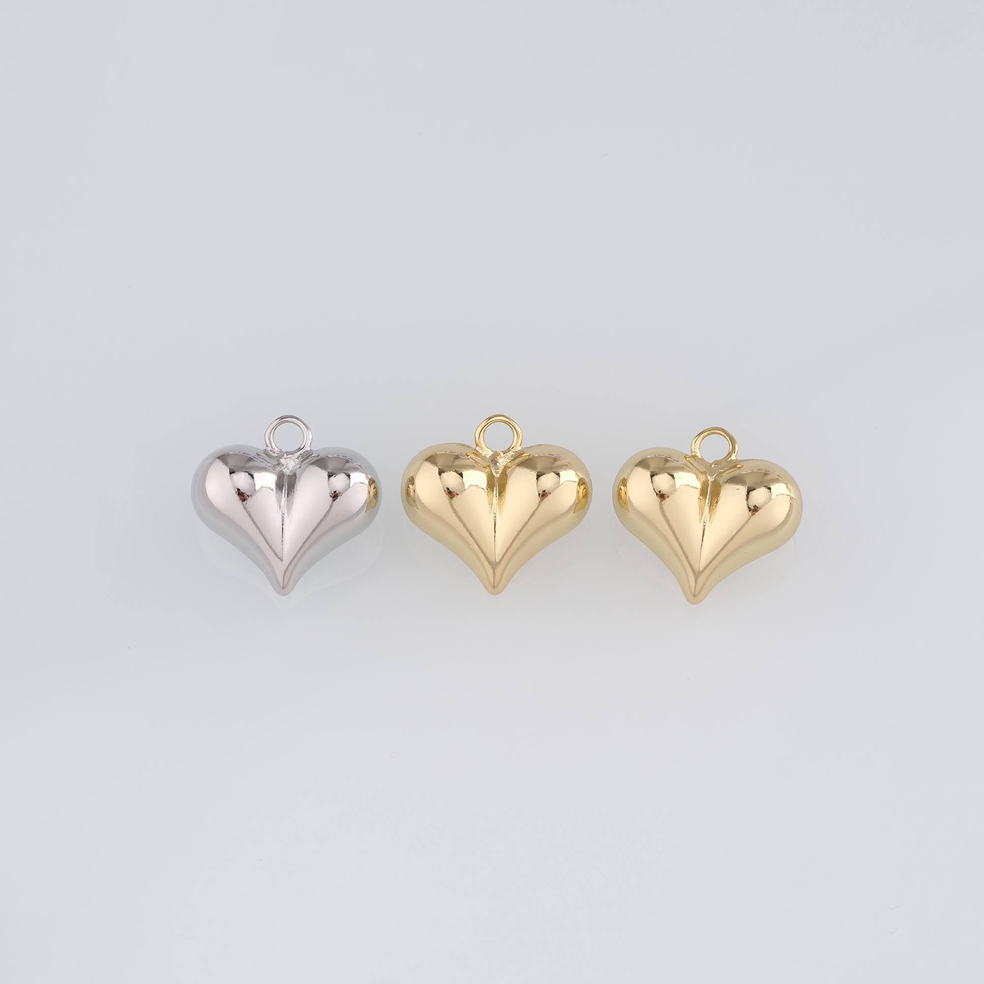 18K Gold Filled Heart Pendant,Dainty Heart Charm Earrings Necklace for DIY Jewelry Making Supply