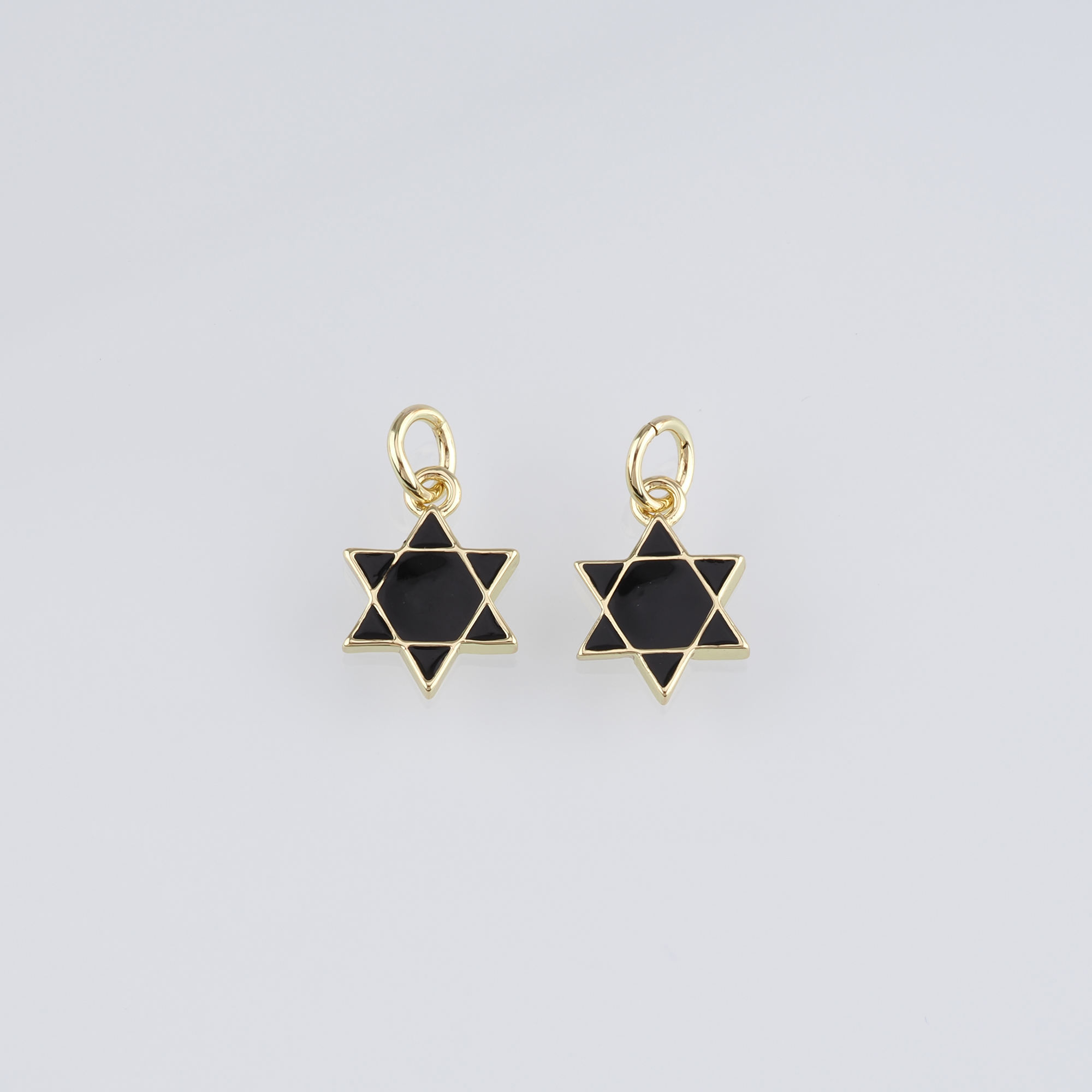 18K Gold Filled David Star Pendant,Enamel David Star Charm Earrings Necklace for DIY Jewelry Making Supply