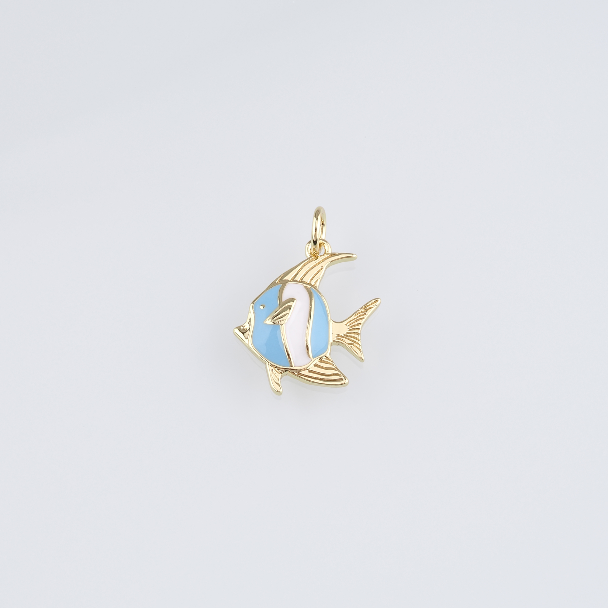 18K Gold Filled Fish Pendant,Enamel Fish Charm Earrings Necklace for DIY Jewelry Making Supply