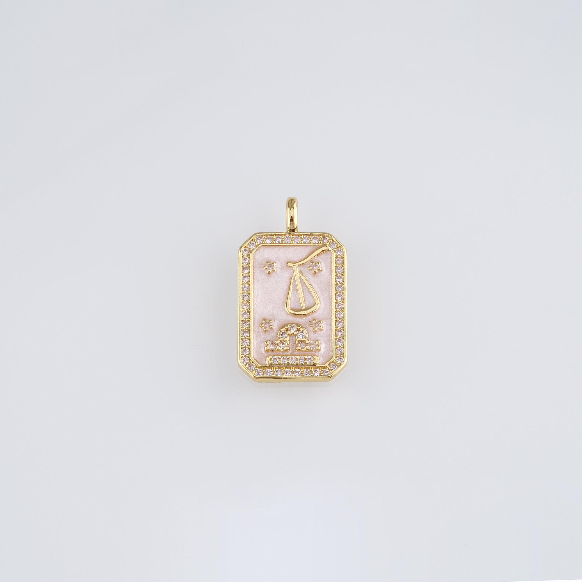 18K Gold Filled Zodiac Pendant,CZ Micro Pave Constellation Charm Earrings Necklace for DIY Jewelry Making Supply