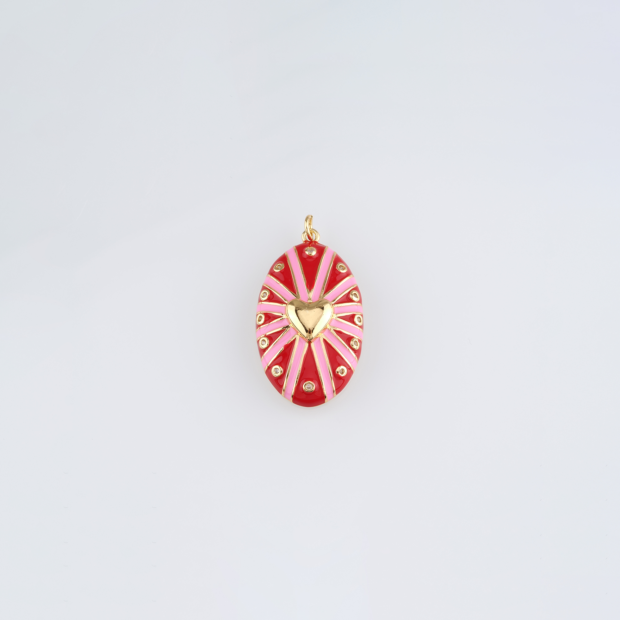 18K Gold Filled Heart Pendant,Enamel Heart Charm Earrings Necklace for DIY Jewelry Making Supply