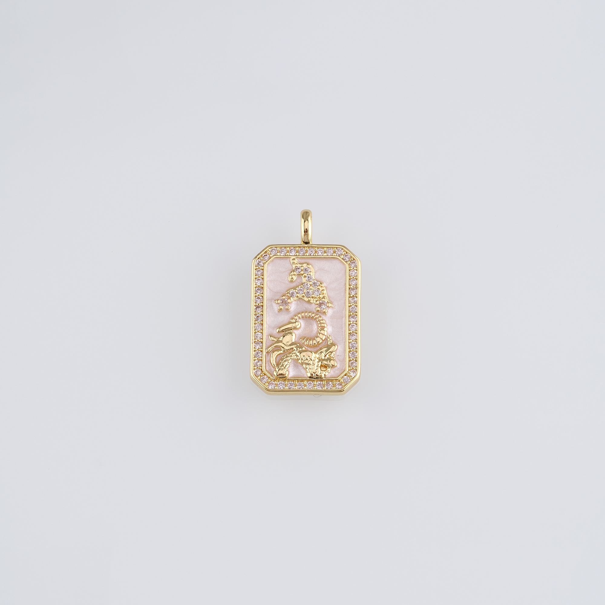 18K Gold Filled Zodiac Pendant,CZ Micro Pave Constellation Charm Earrings Necklace for DIY Jewelry Making Supply