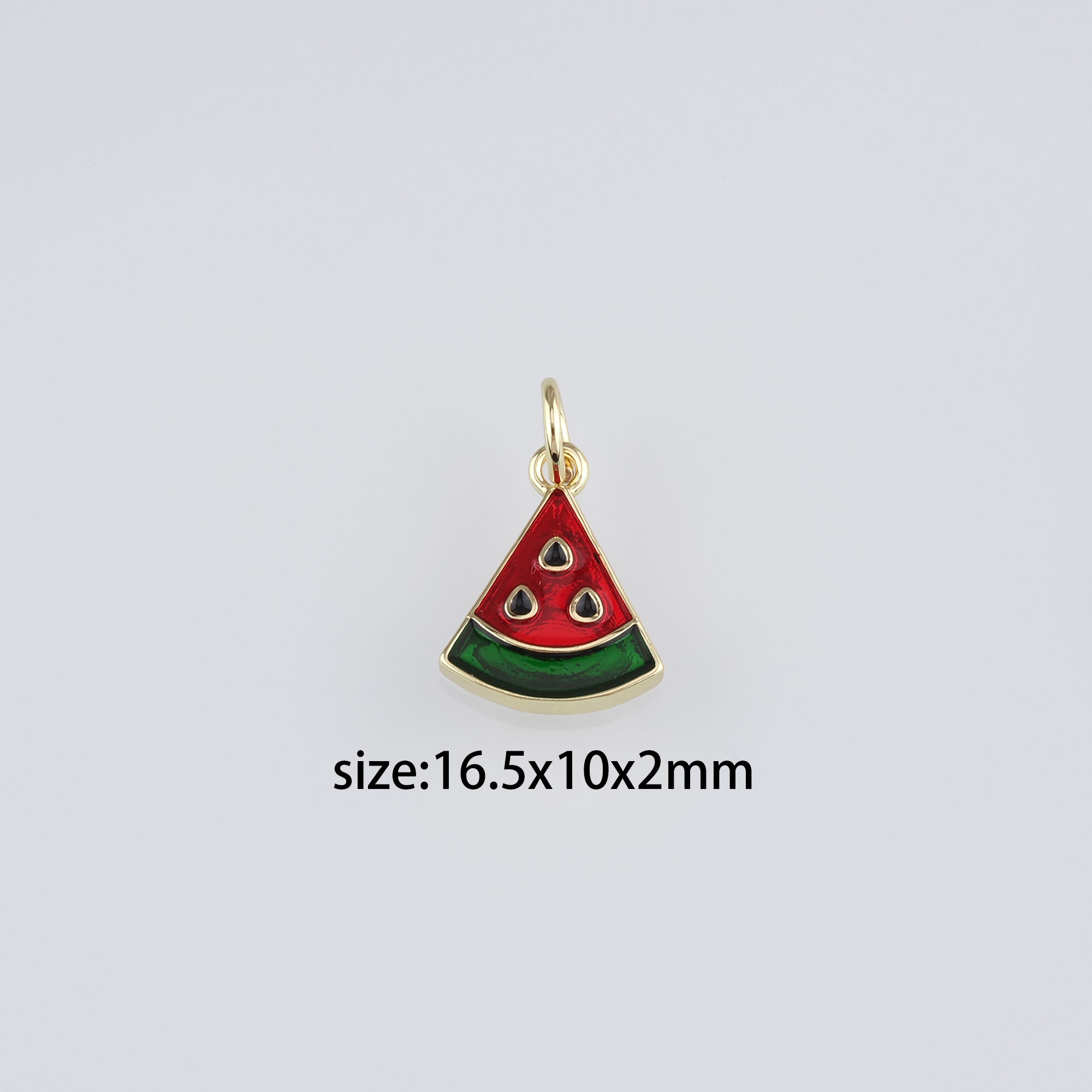 18K Gold Filled Watermelon Pendant,Fruit Charm,Enamel Watermelon Charm Earrings Necklace for DIY Jewelry Making Supply