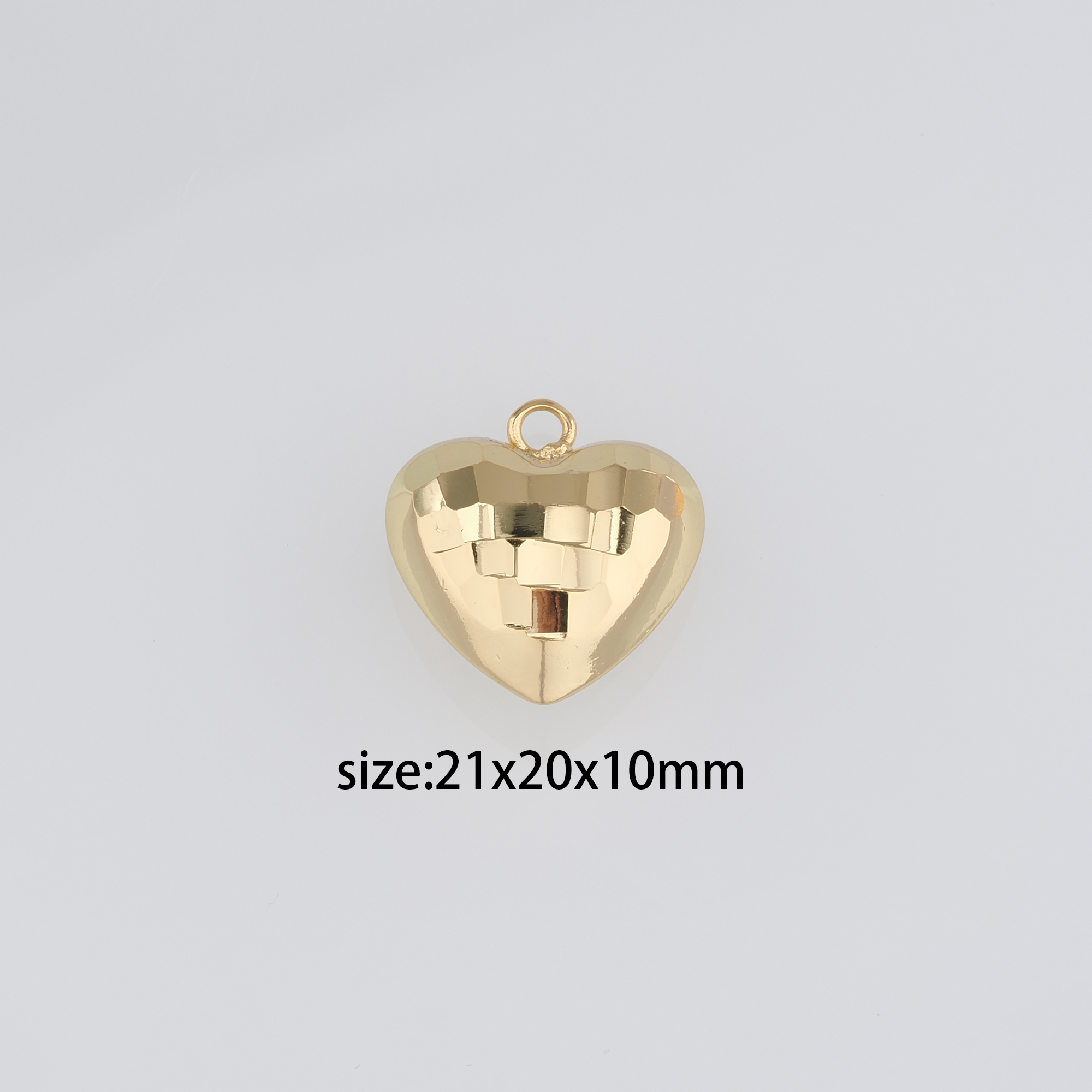 18K Gold Filled Heart Pendant,Dainty Heart Charm Earrings Necklace for DIY Jewelry Making Supply