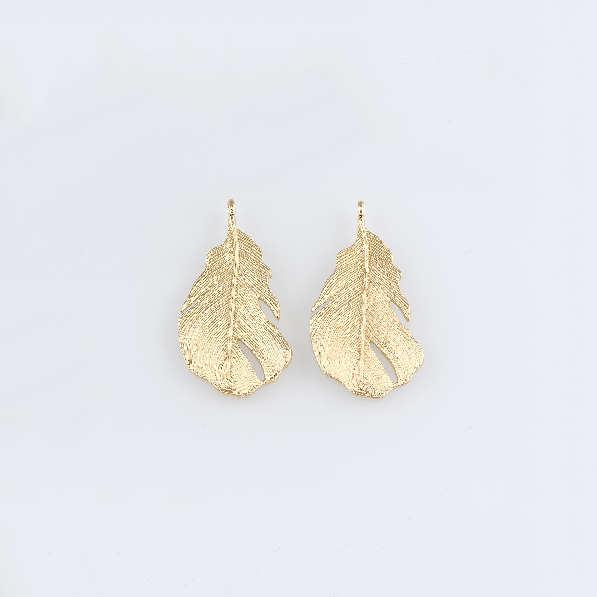 18K Gold Filled Leaf Pendant,Dainty Leaf Charm Earrings Necklace for DIY Jewelry Making Supply