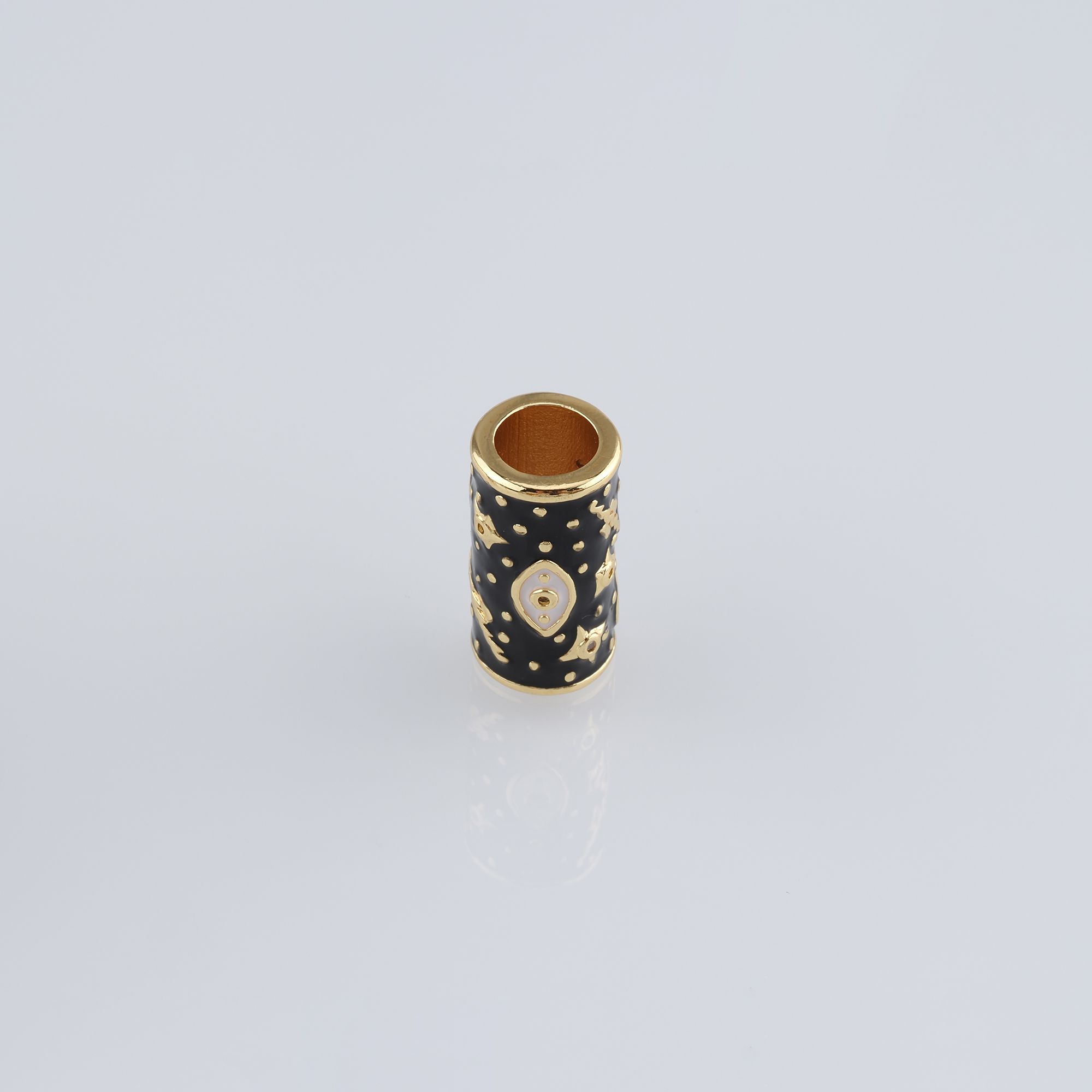 18K Gold Filled Evil Eye Spacer Beads,Barrel Bead,Enamel Evil Eye Bead for Bracelet Jewelry Necklace Making Supply