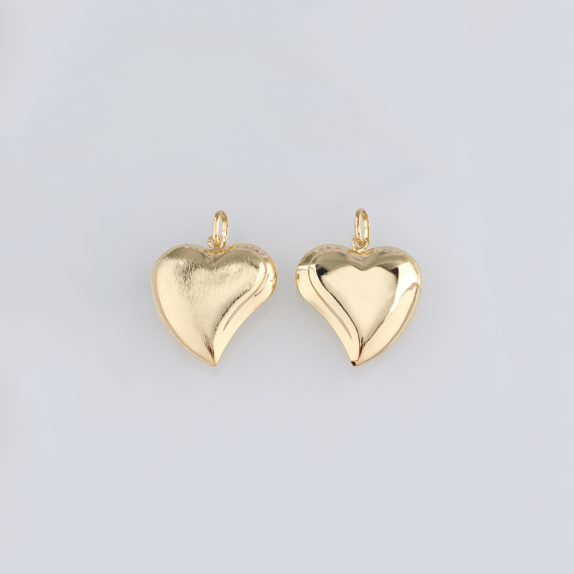 18K Gold Filled Heart Pendant,Dainty Heart Charm Earrings Necklace for DIY Jewelry Making Supply