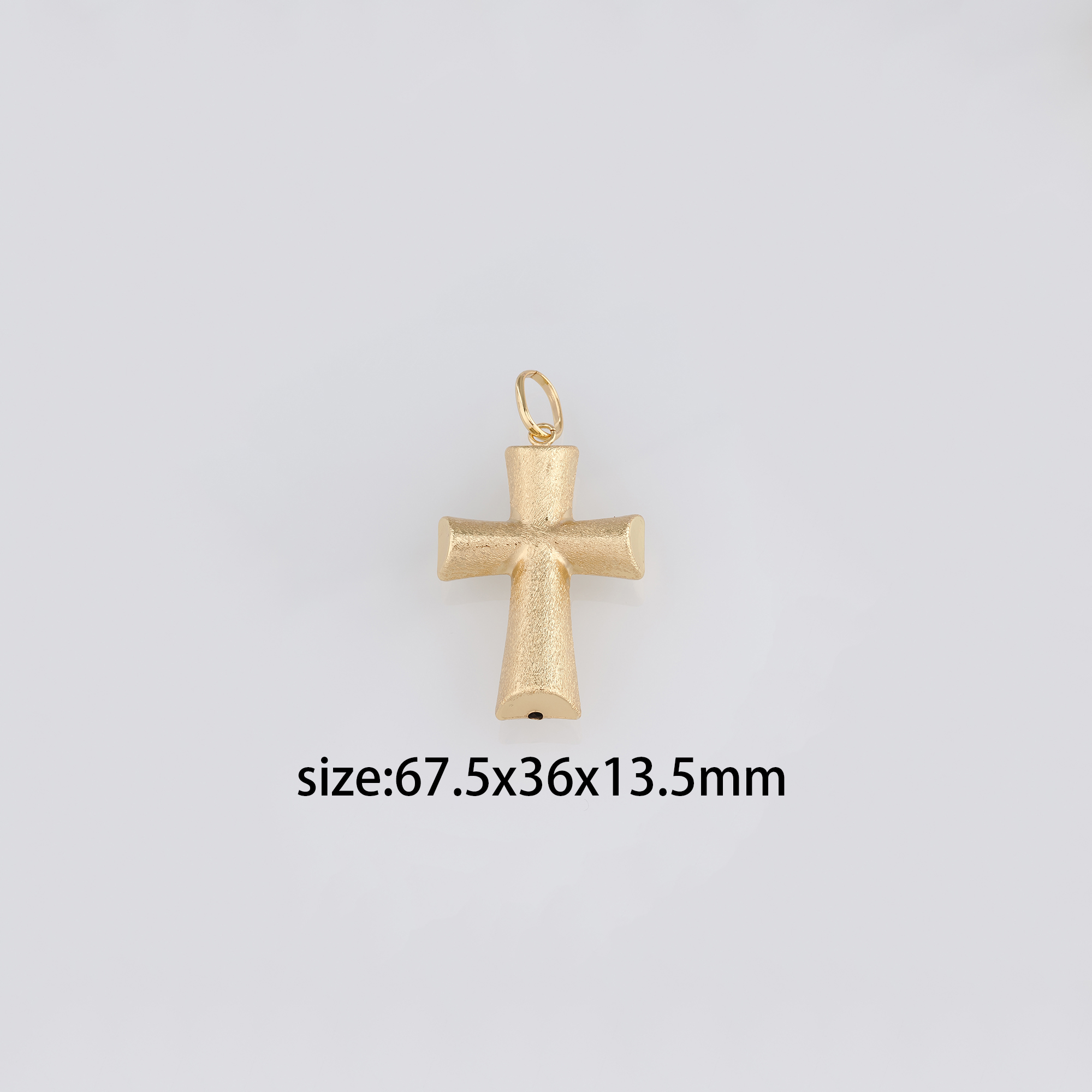 18K Gold Filled Cross Pendant,Religious Charm Earrings Necklace for DIY Jewelry Making Supply