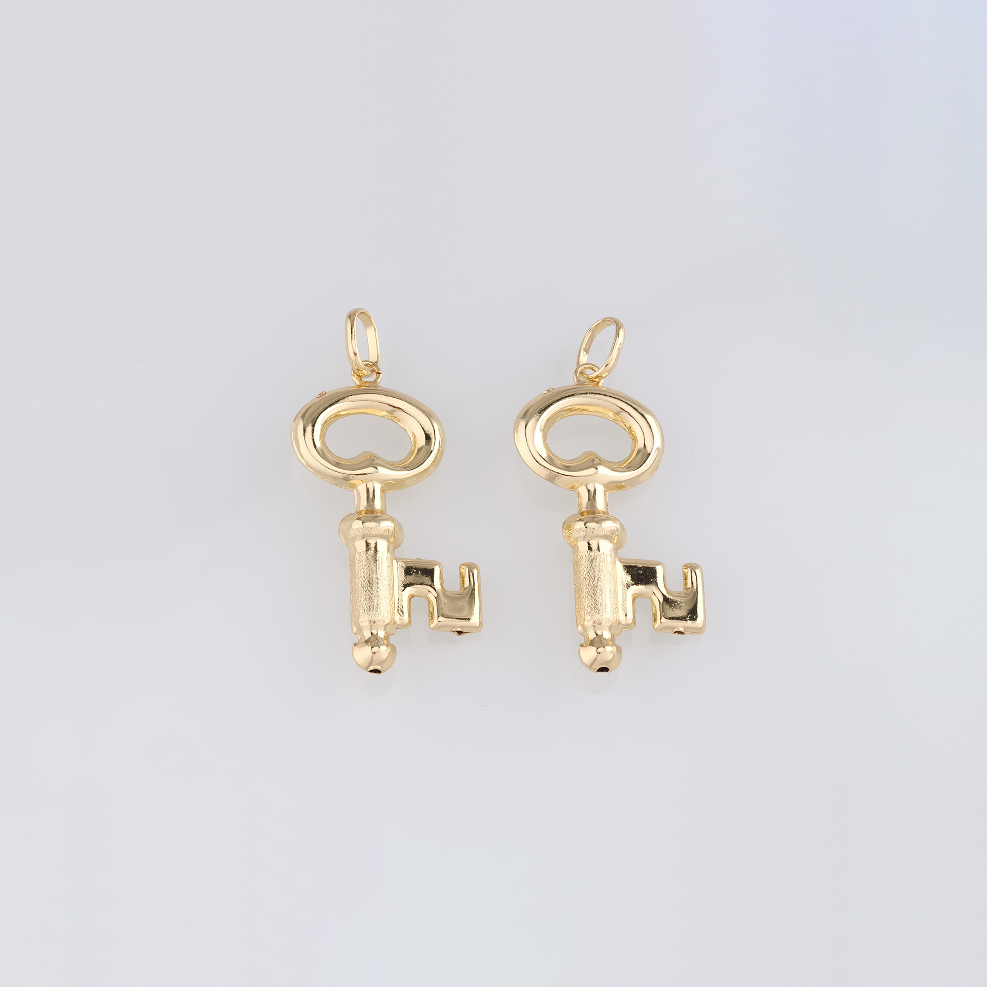 18K Gold Filled Key Pendant,Dainty Key Charm Earrings Necklace for DIY Jewelry Making Supply