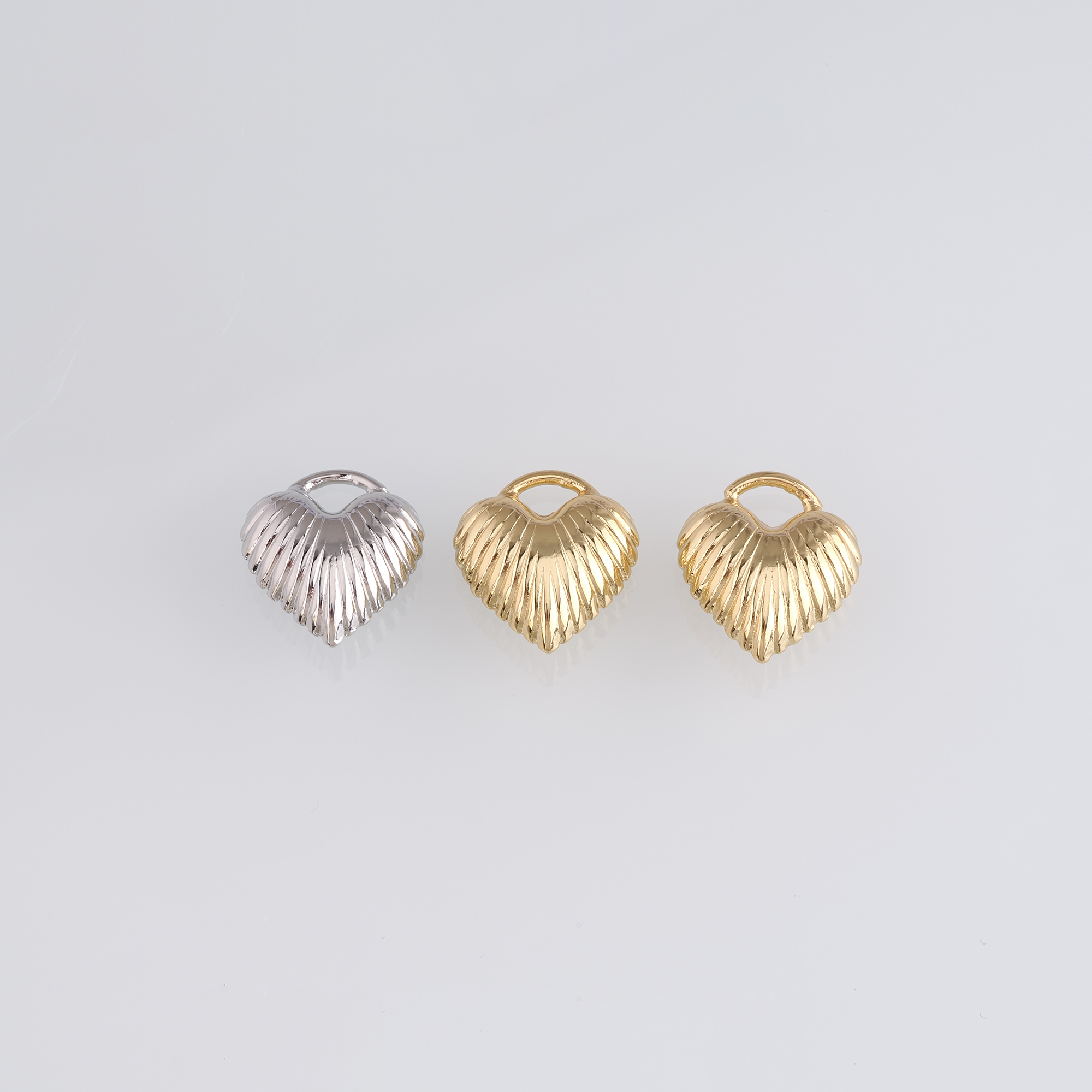 18K Gold Filled Heart Pendant,Dainty Heart Charm Earrings Necklace for DIY Jewelry Making Supply