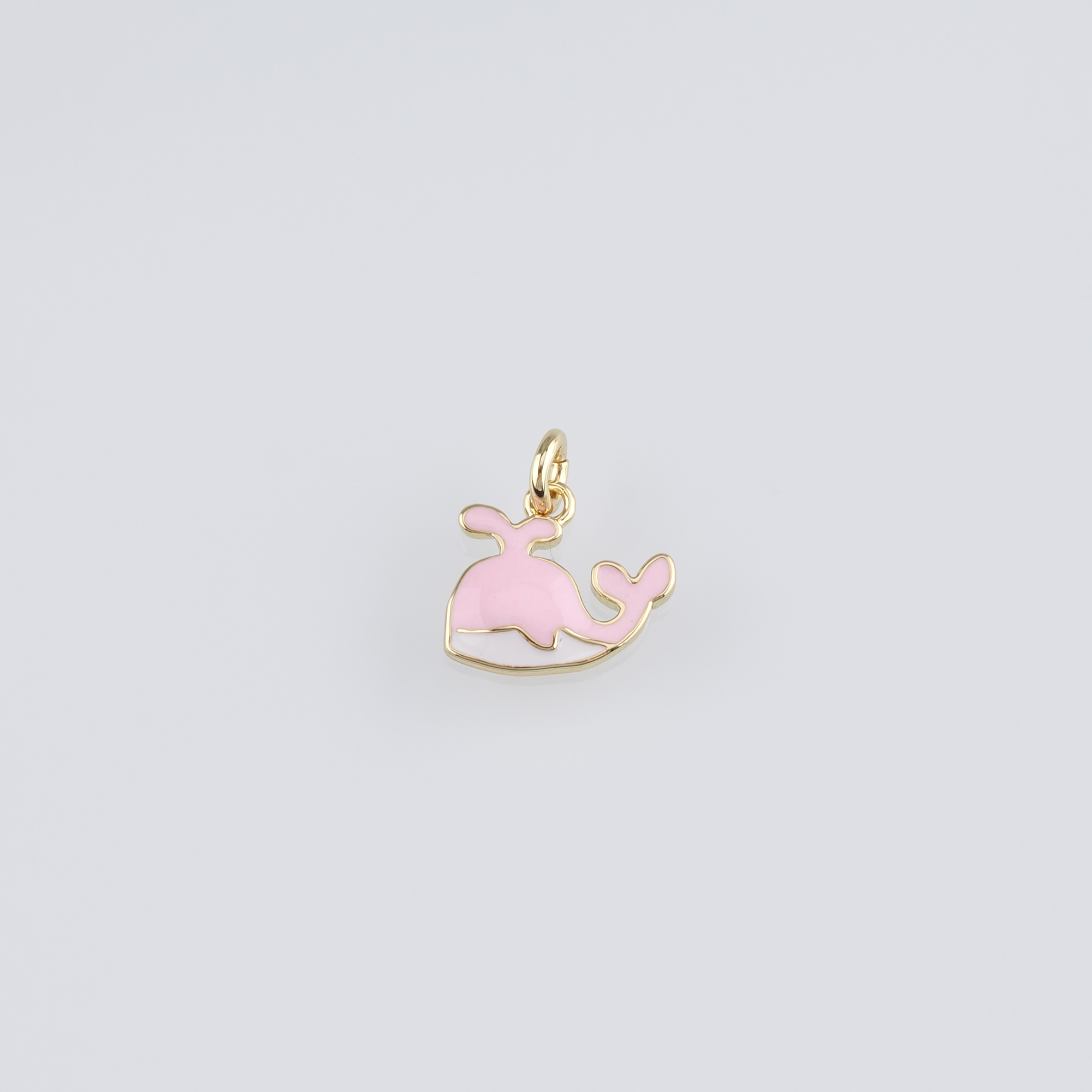 18K Gold Filled Whale Pendant,Enamel Whale Charm Earrings Necklace for DIY Jewelry Making Supply