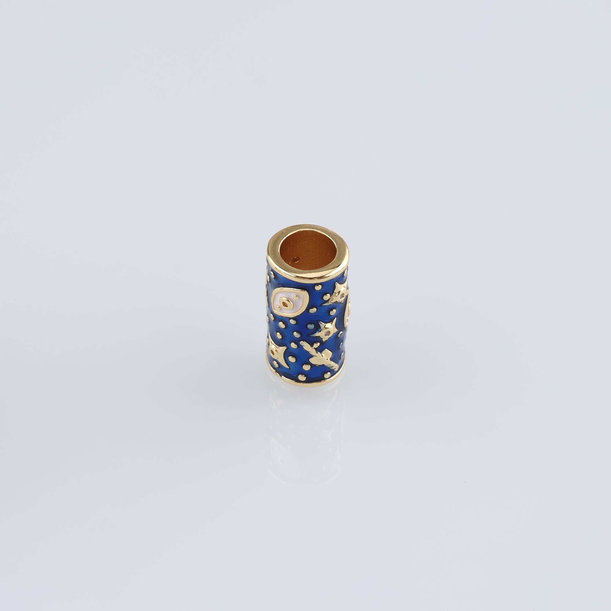 18K Gold Filled Evil Eye Spacer Beads,Barrel Bead,Enamel Evil Eye Bead for Bracelet Jewelry Necklace Making Supply