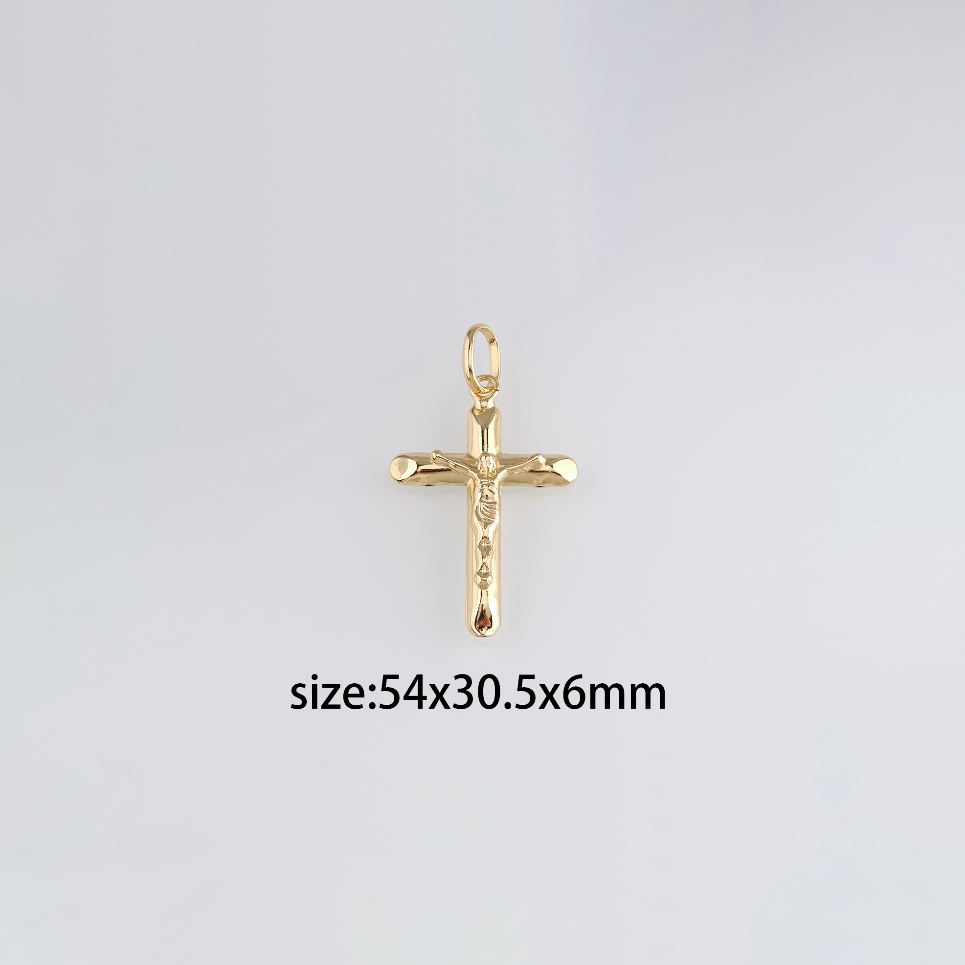 18K Gold Filled Cross Pendant,Religious Charm Earrings Necklace for DIY Jewelry Making Supply