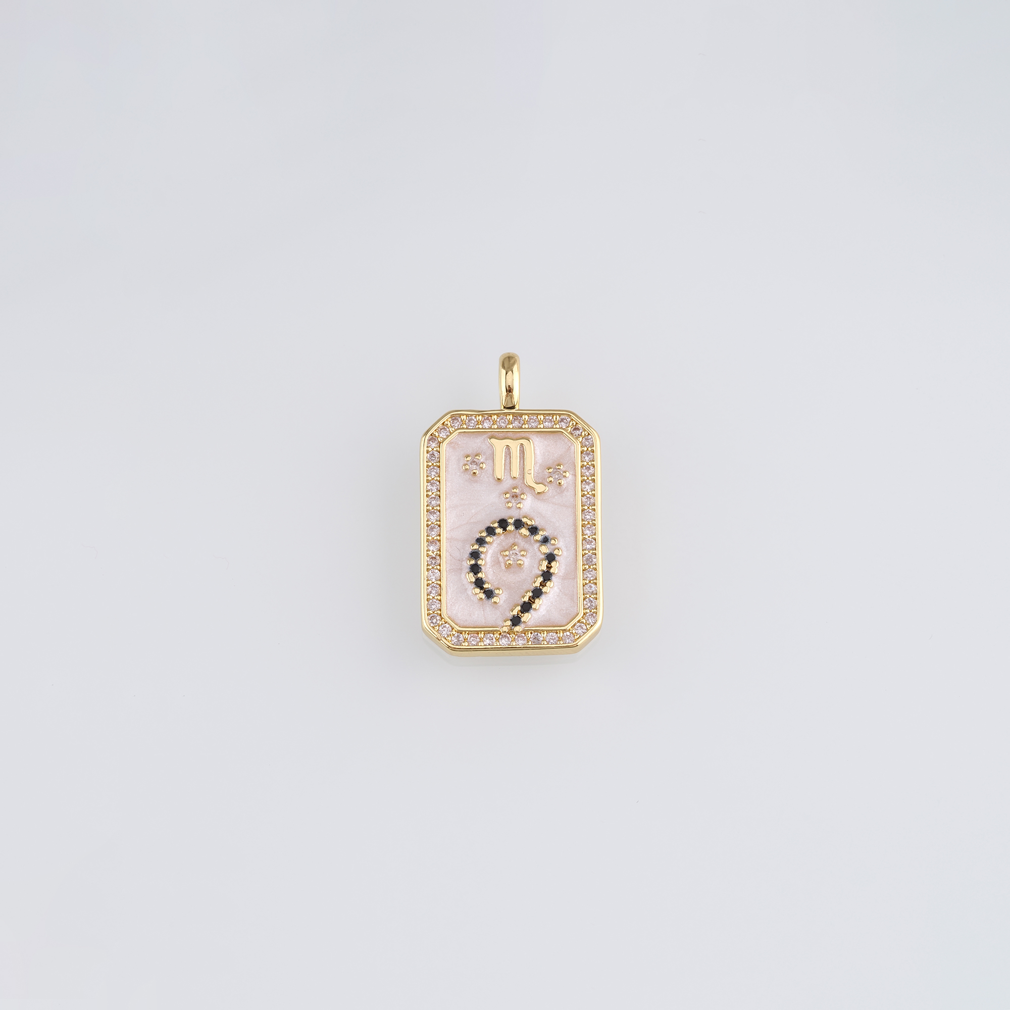 18K Gold Filled Zodiac Pendant,CZ Micro Pave Constellation Charm Earrings Necklace for DIY Jewelry Making Supply