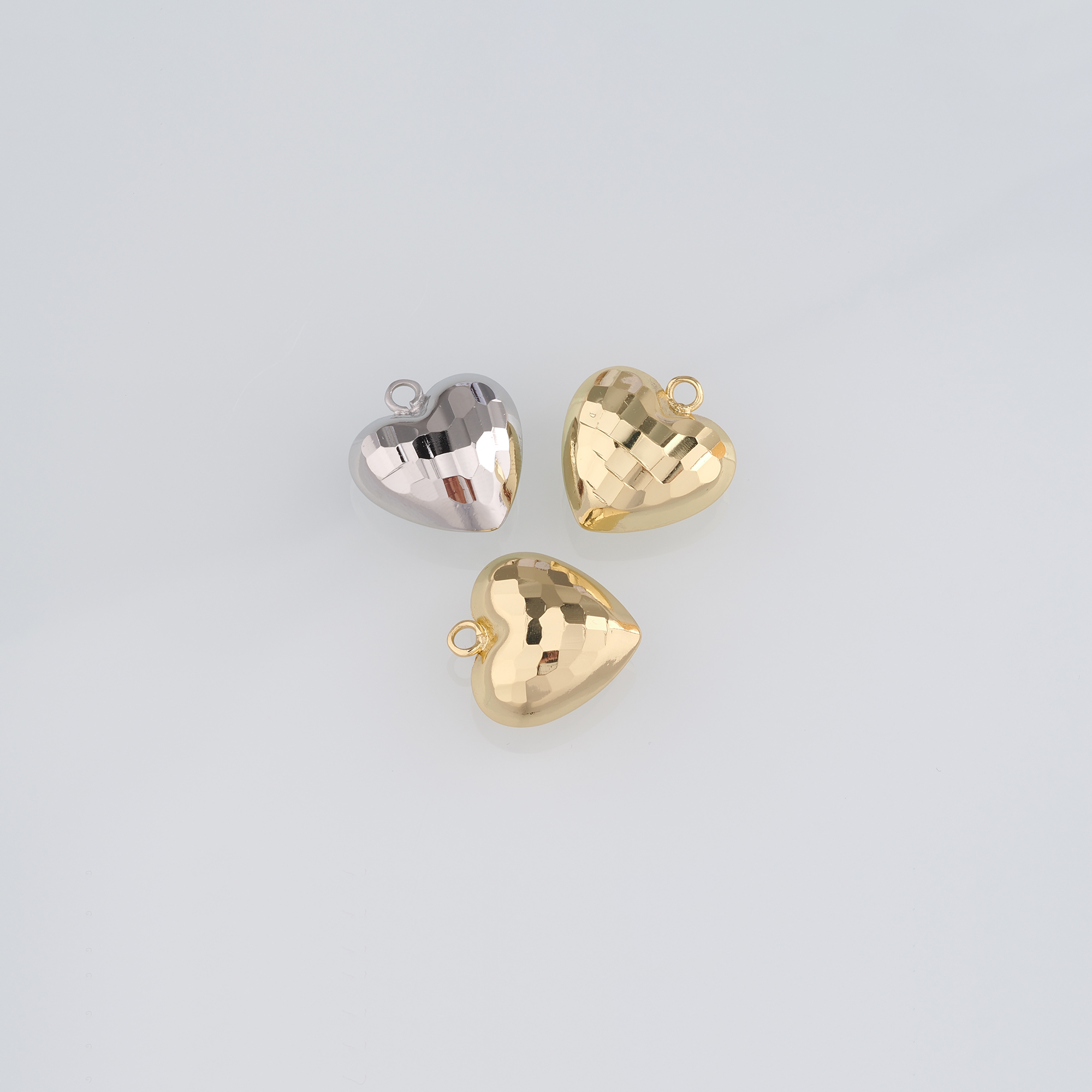 18K Gold Filled Heart Pendant,Dainty Heart Charm Earrings Necklace for DIY Jewelry Making Supply