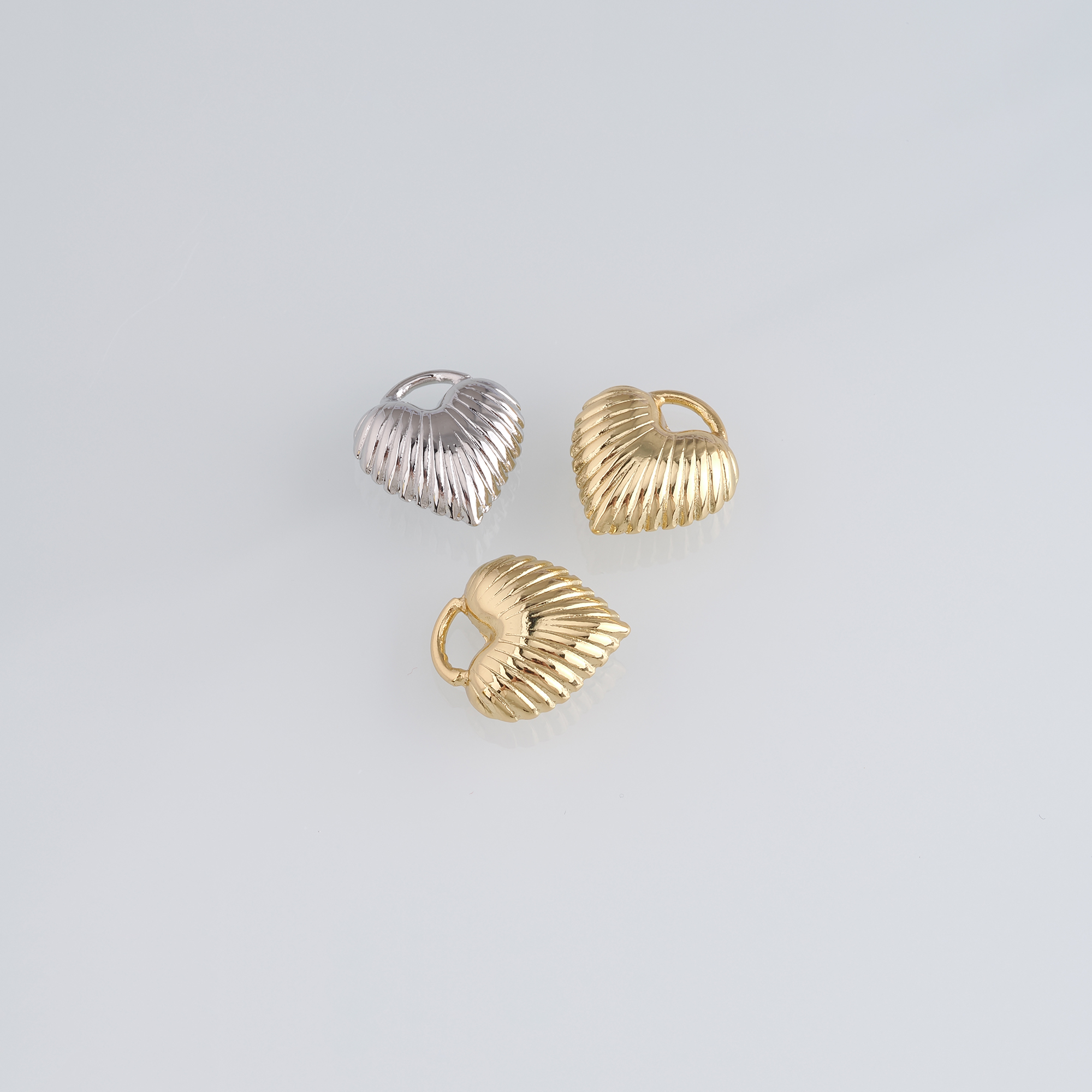 18K Gold Filled Heart Pendant,Dainty Heart Charm Earrings Necklace for DIY Jewelry Making Supply