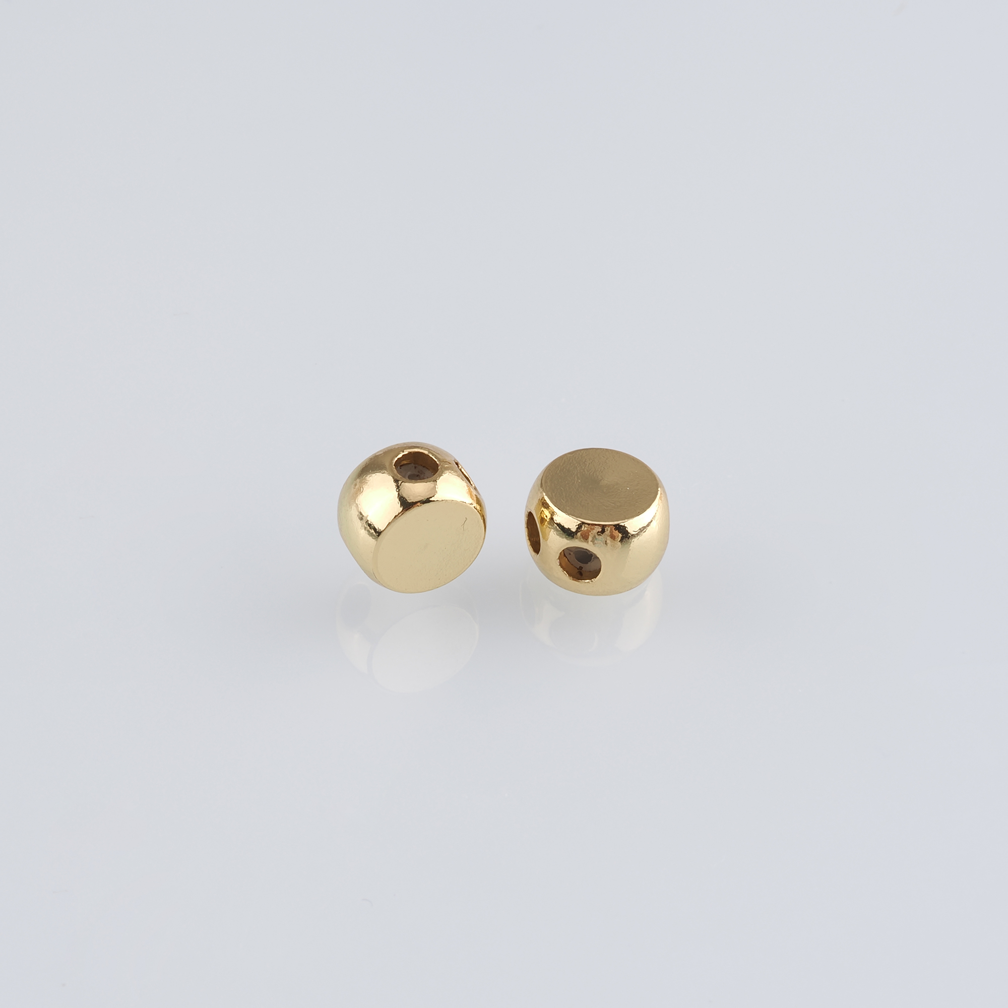 18K Gold Filled Sliding Bead With Silicone,Gold Double Hole Slider Beads,DIY Jewelry Making Supply