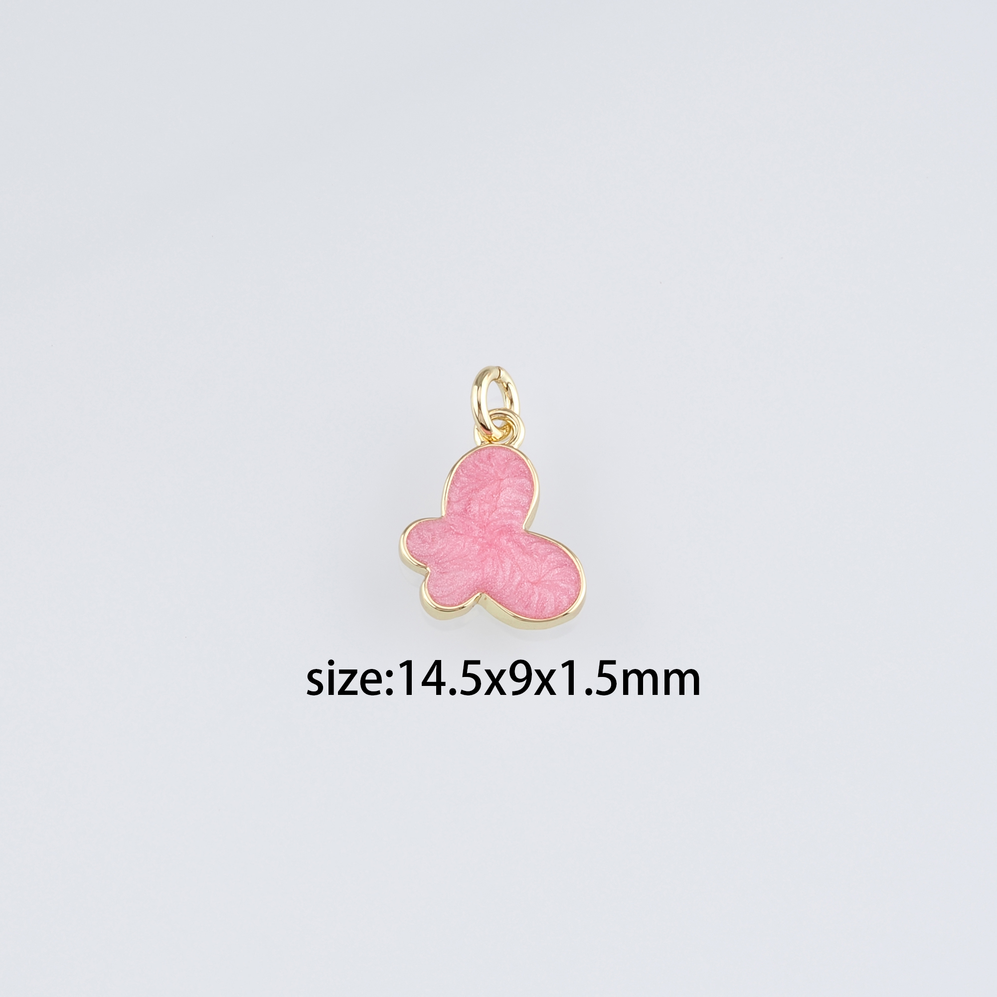 18K Gold Filled Butterfly Pendant,Enamel Butterfly Charm Earrings Necklace for DIY Jewelry Making Supply