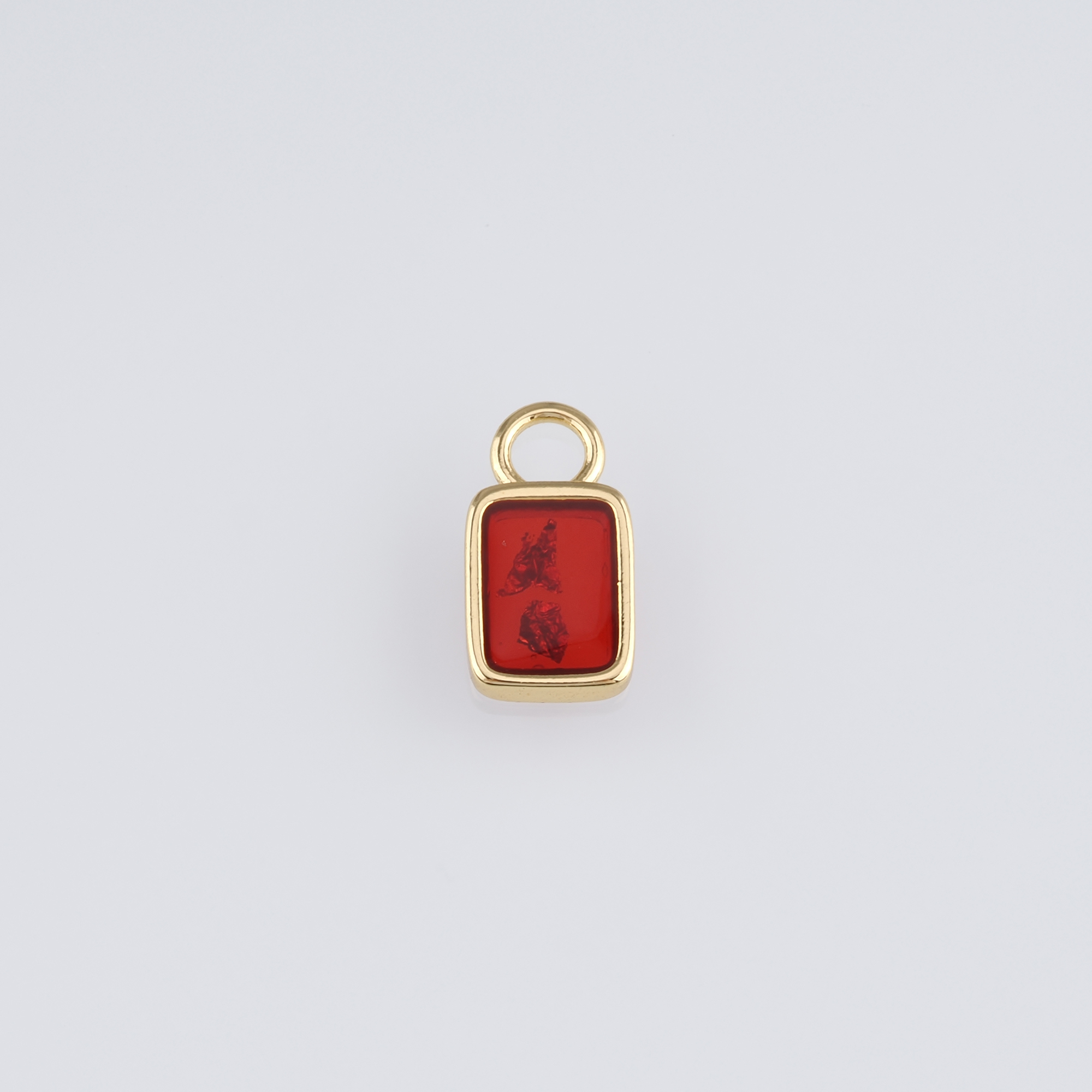 18K Gold Filled Rectangle Pendant,Enamel Rectangle Charm Earrings Necklace for DIY Jewelry Making Supply