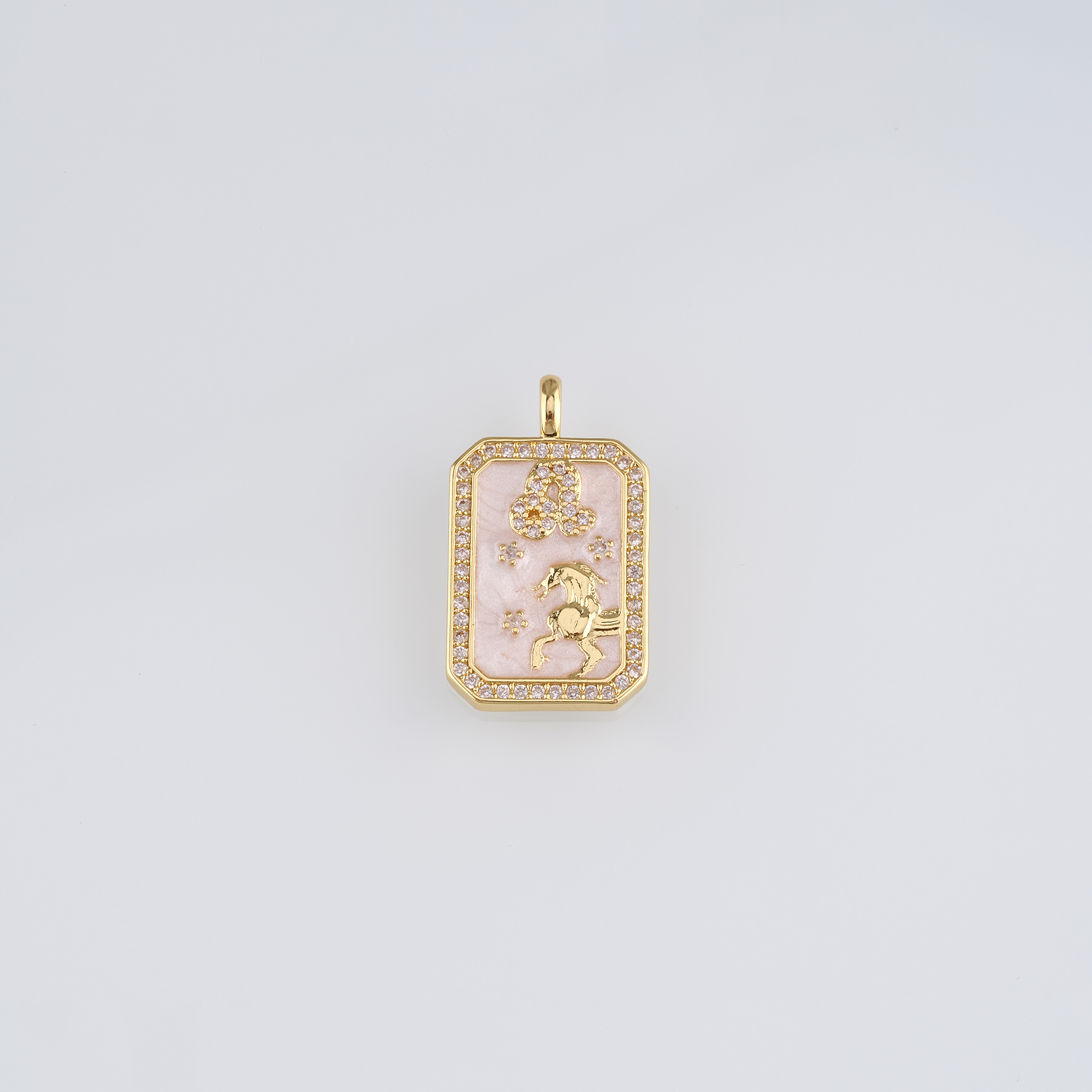 18K Gold Filled Zodiac Pendant,CZ Micro Pave Constellation Charm Earrings Necklace for DIY Jewelry Making Supply