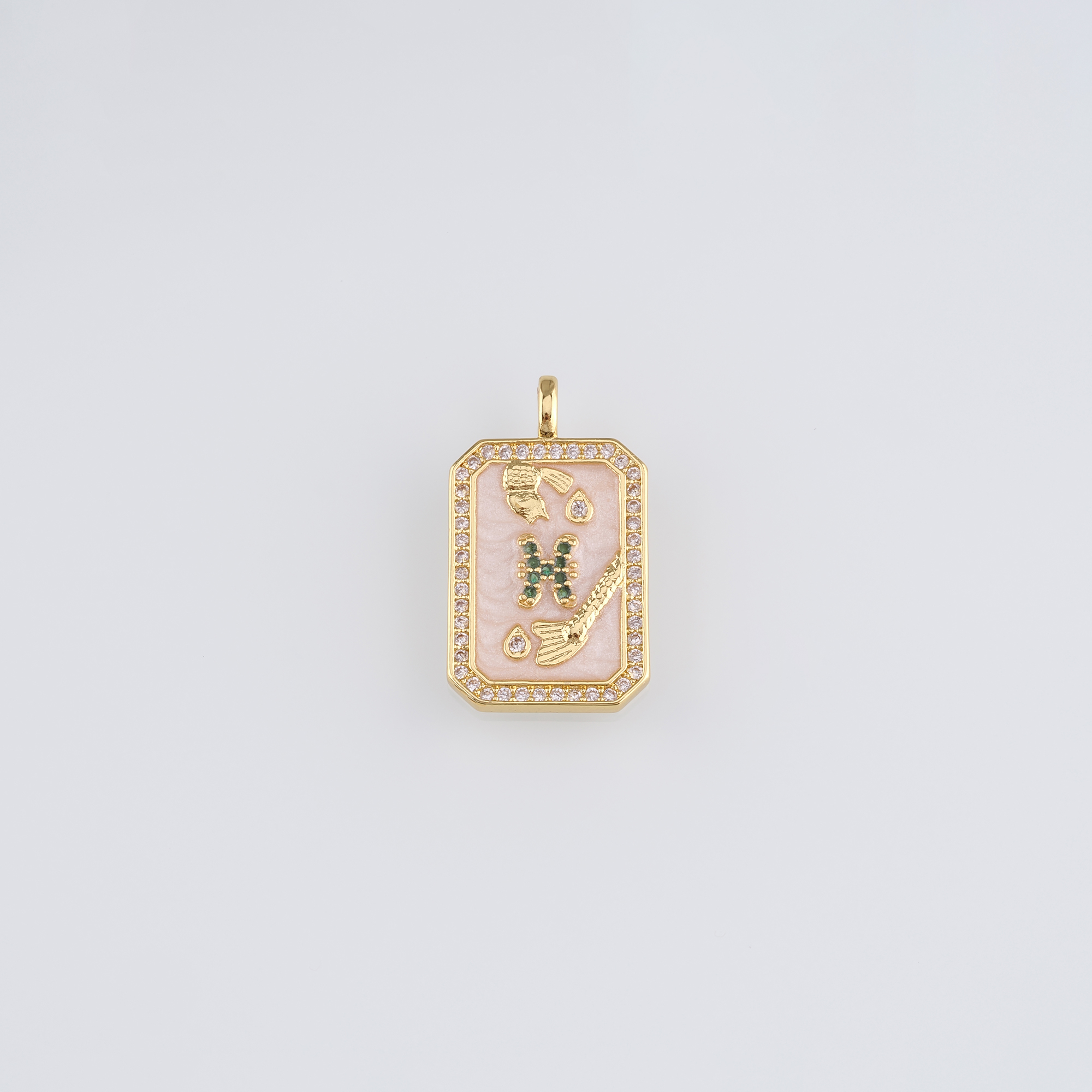 18K Gold Filled Zodiac Pendant,CZ Micro Pave Constellation Charm Earrings Necklace for DIY Jewelry Making Supply