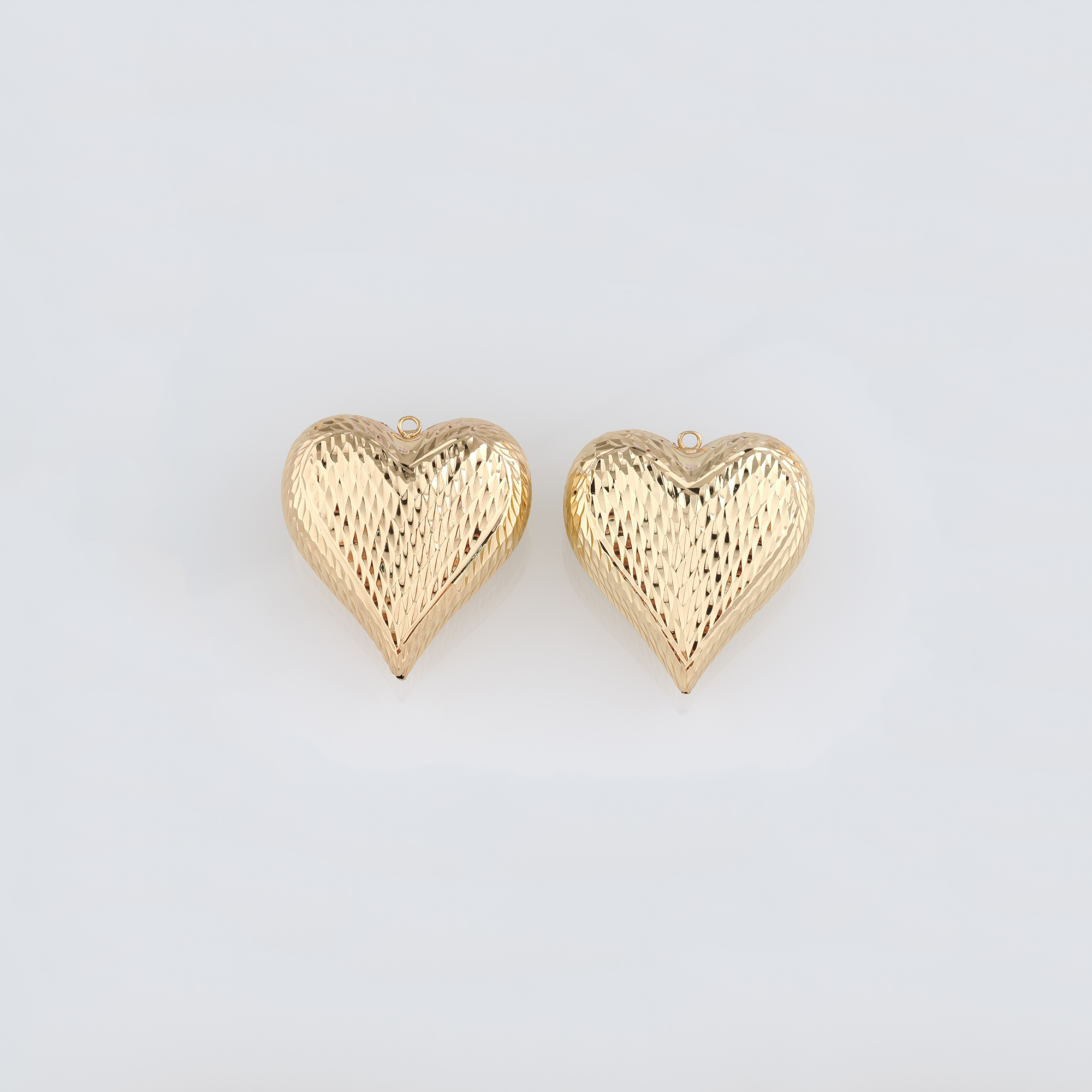 18K Gold Filled Heart Pendant,Dainty Heart Charm Earrings Necklace for DIY Jewelry Making Supply