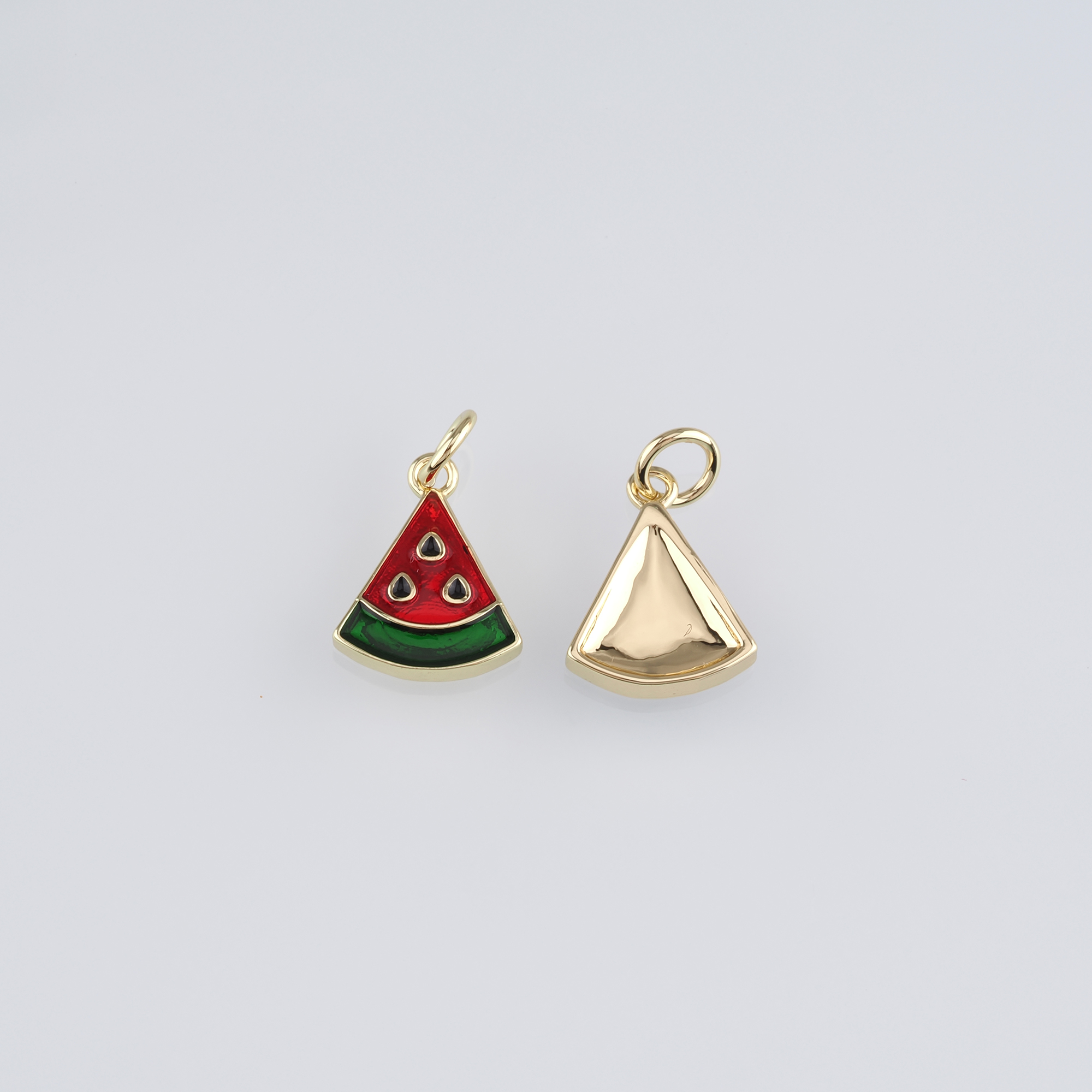 18K Gold Filled Watermelon Pendant,Fruit Charm,Enamel Watermelon Charm Earrings Necklace for DIY Jewelry Making Supply