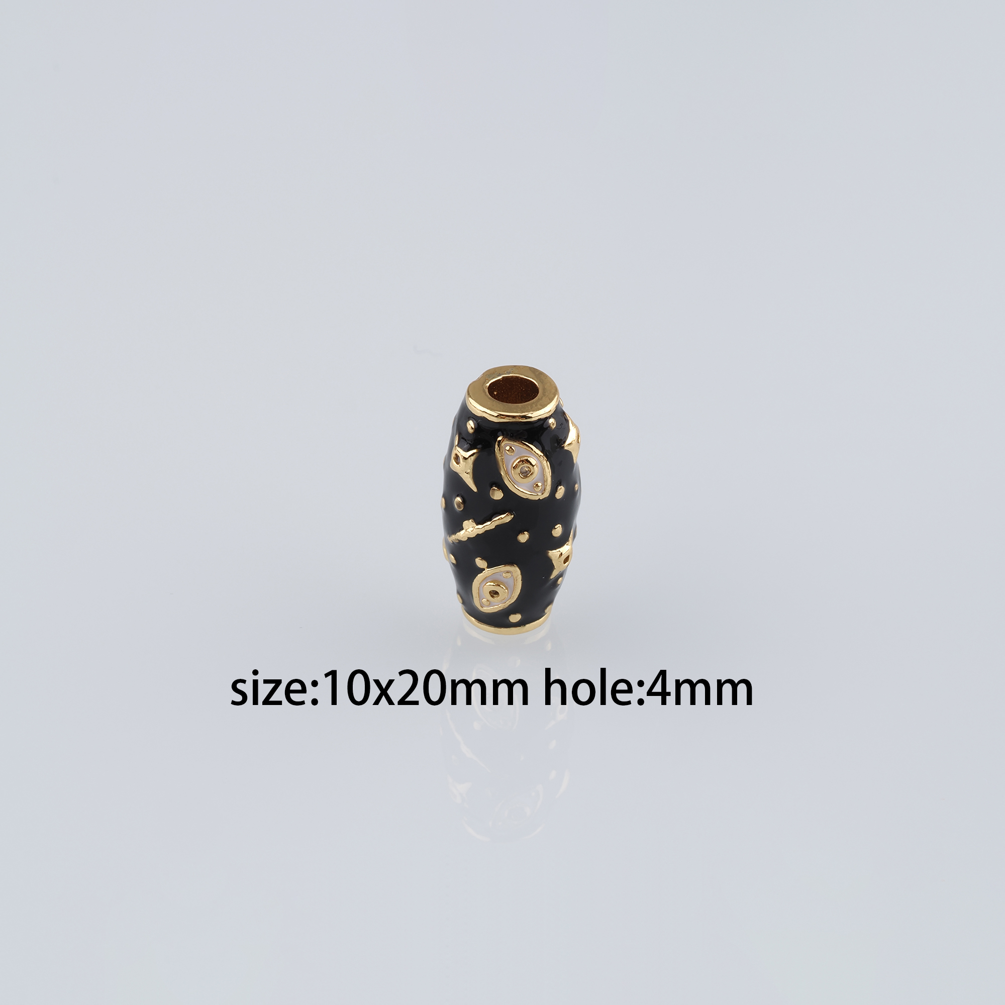 18K Gold Filled Evil Eye Spacer Beads,Barrel Bead,Enamel Evil Eye Bead for Bracelet Jewelry Necklace Making Supply