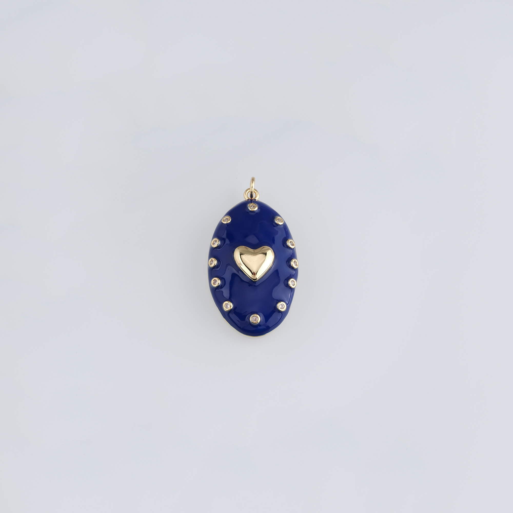 18K Gold Filled Heart Pendant,Enamel Heart Charm Earrings Necklace for DIY Jewelry Making Supply