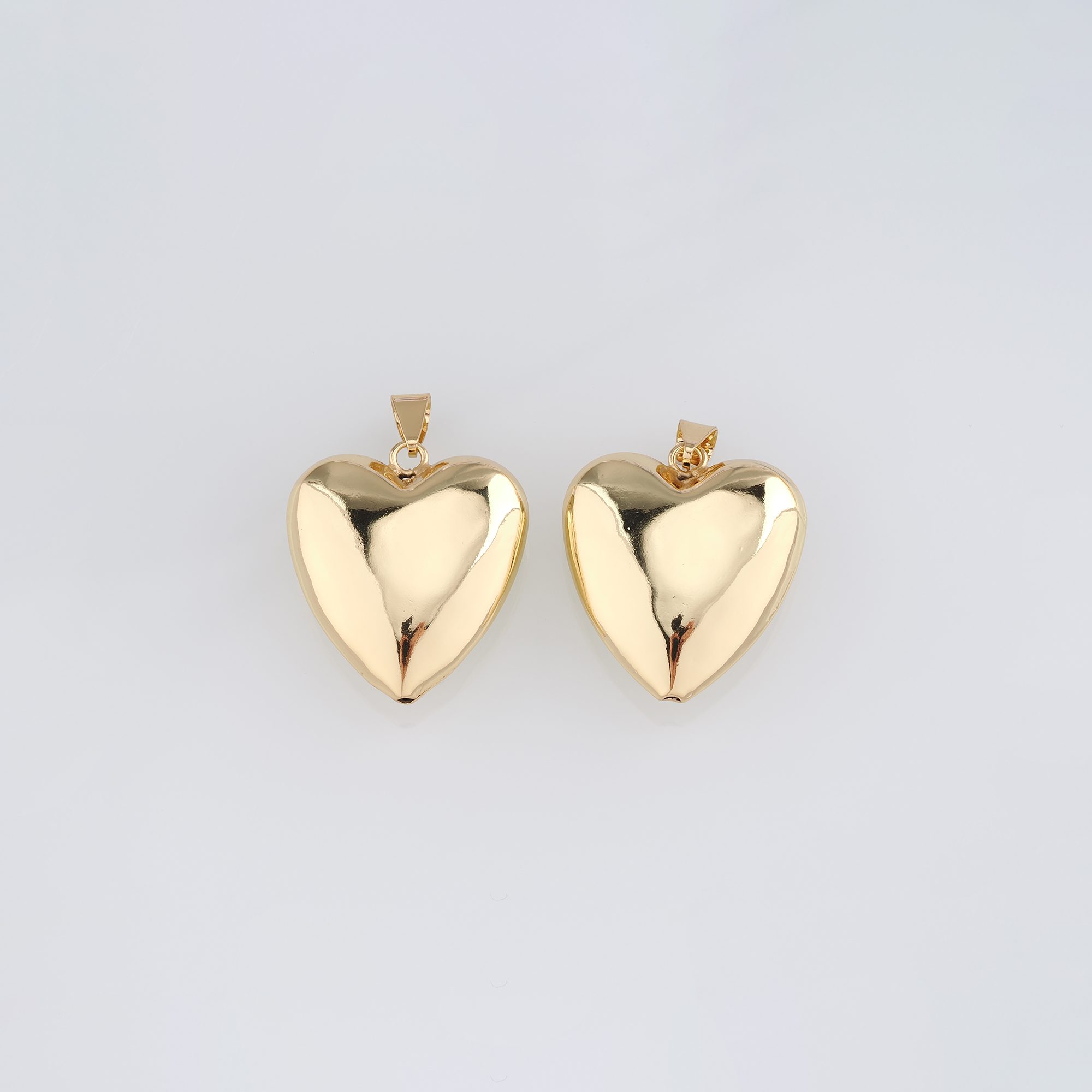 18K Gold Filled Heart Pendant,Dainty Heart Charm Earrings Necklace for DIY Jewelry Making Supply