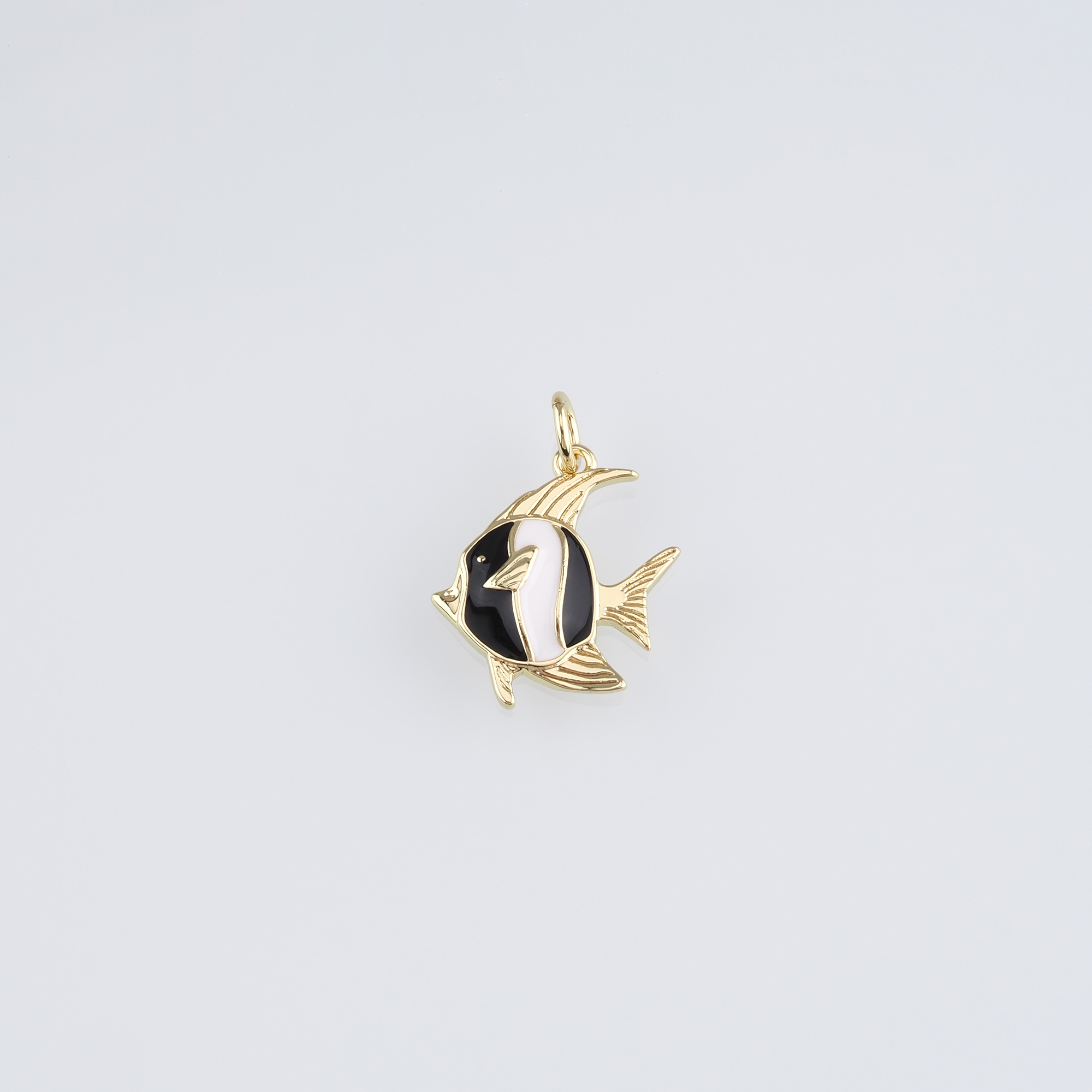 18K Gold Filled Fish Pendant,Enamel Fish Charm Earrings Necklace for DIY Jewelry Making Supply