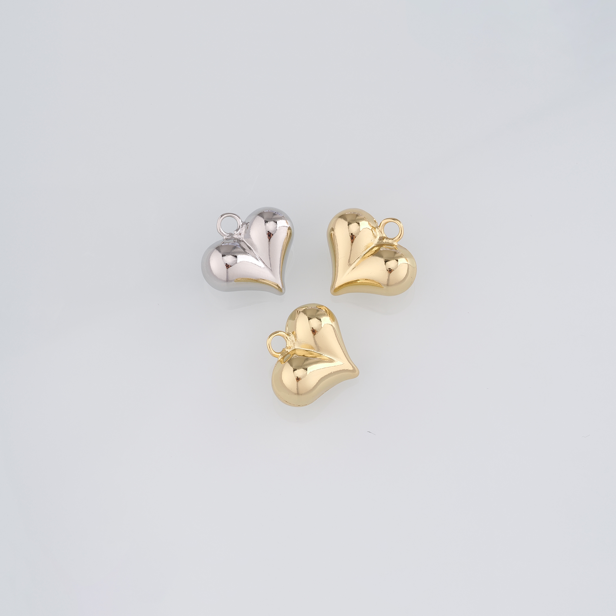 18K Gold Filled Heart Pendant,Dainty Heart Charm Earrings Necklace for DIY Jewelry Making Supply