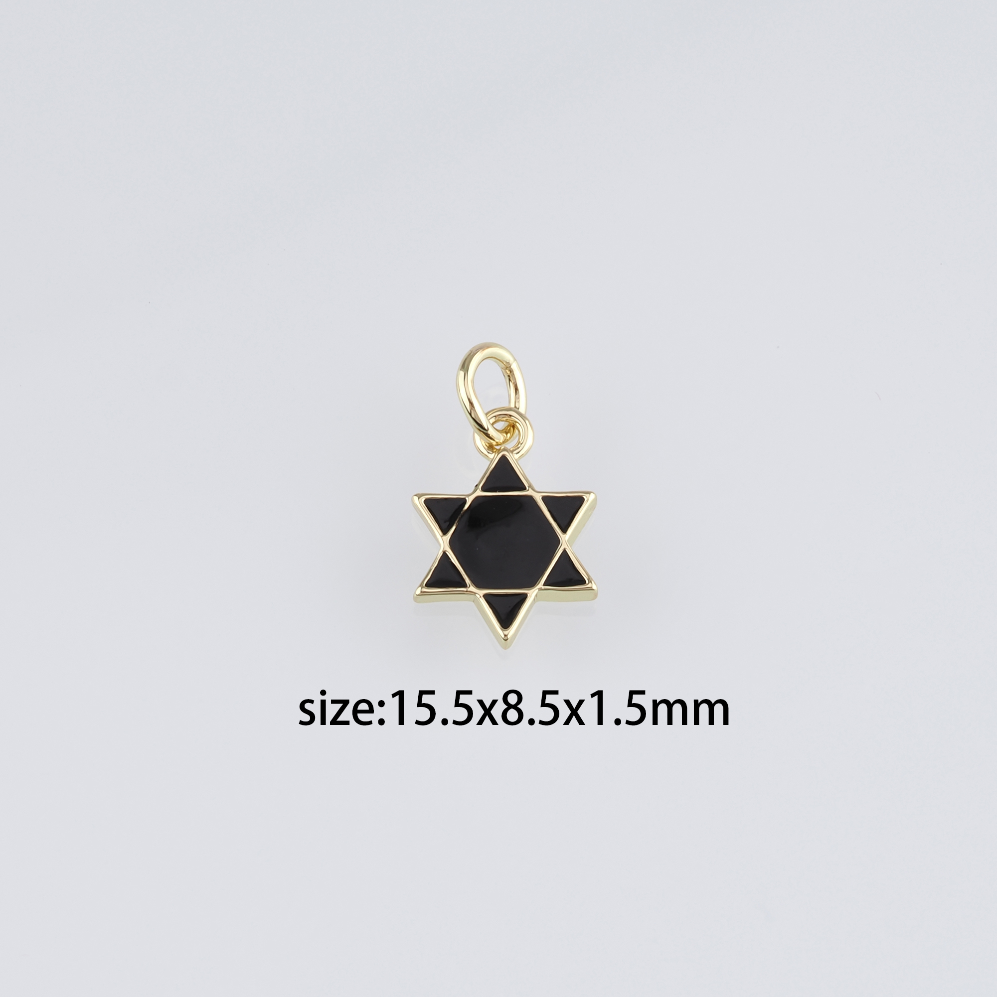 18K Gold Filled David Star Pendant,Enamel David Star Charm Earrings Necklace for DIY Jewelry Making Supply