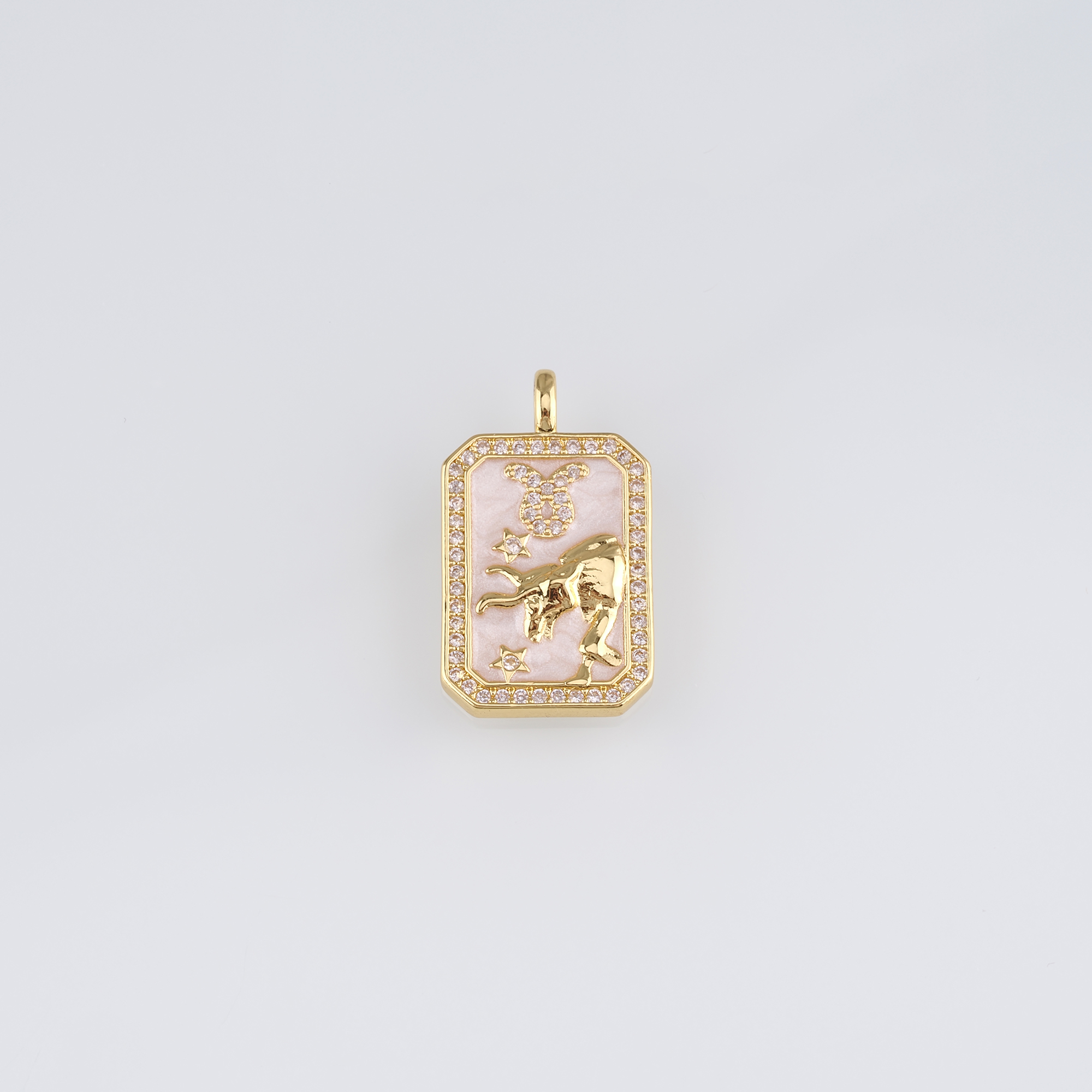 18K Gold Filled Zodiac Pendant,CZ Micro Pave Constellation Charm Earrings Necklace for DIY Jewelry Making Supply
