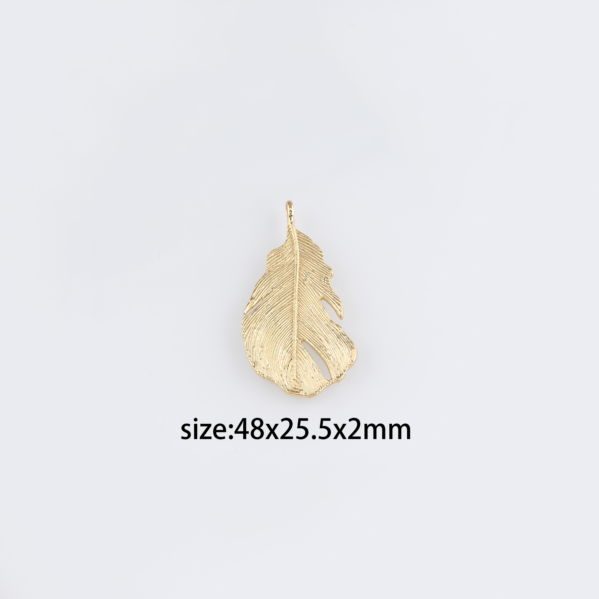 18K Gold Filled Leaf Pendant,Dainty Leaf Charm Earrings Necklace for DIY Jewelry Making Supply